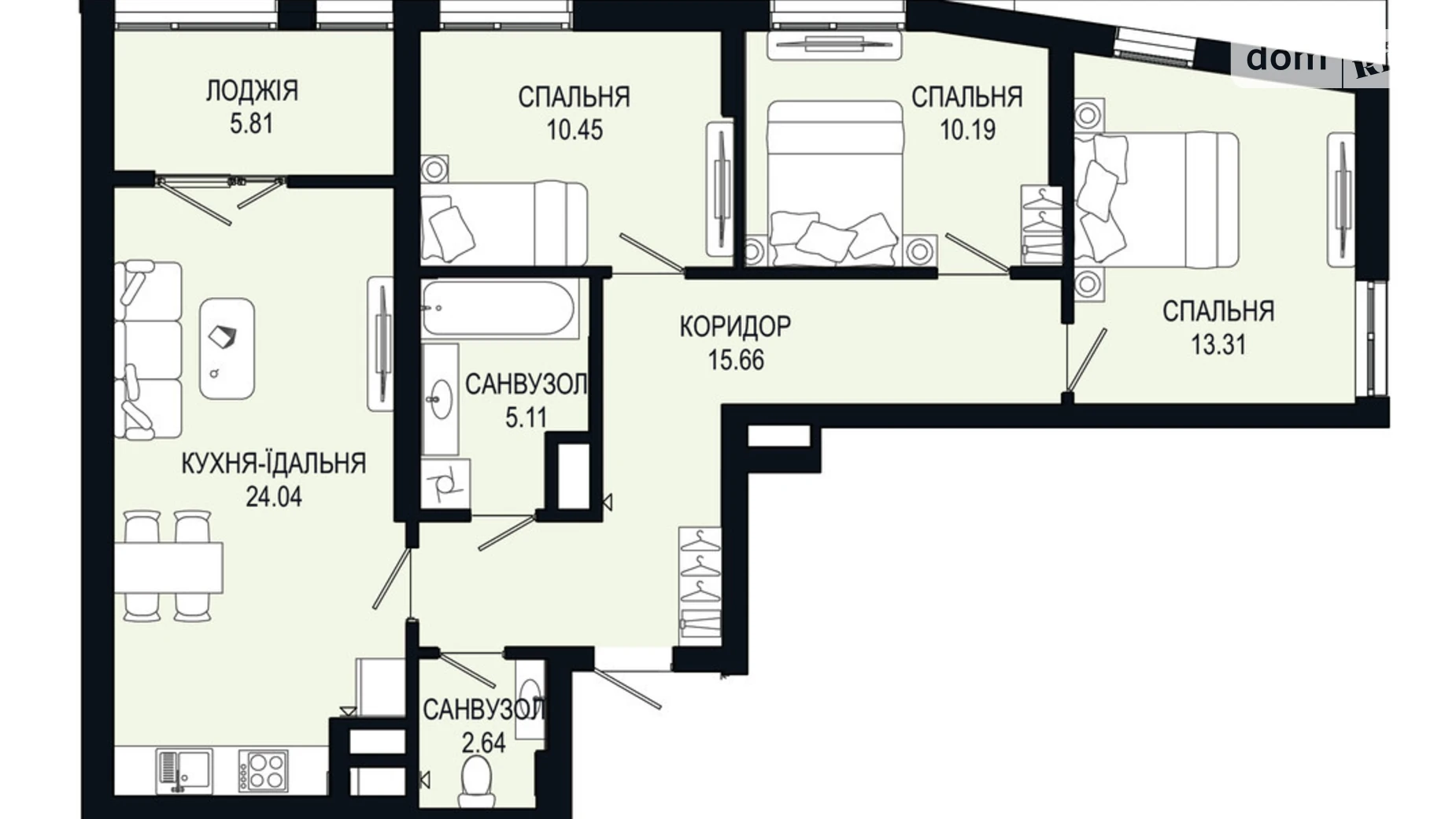 Продается 3-комнатная квартира 87.21 кв. м в Львове, цена: 109012 $ - фото 2