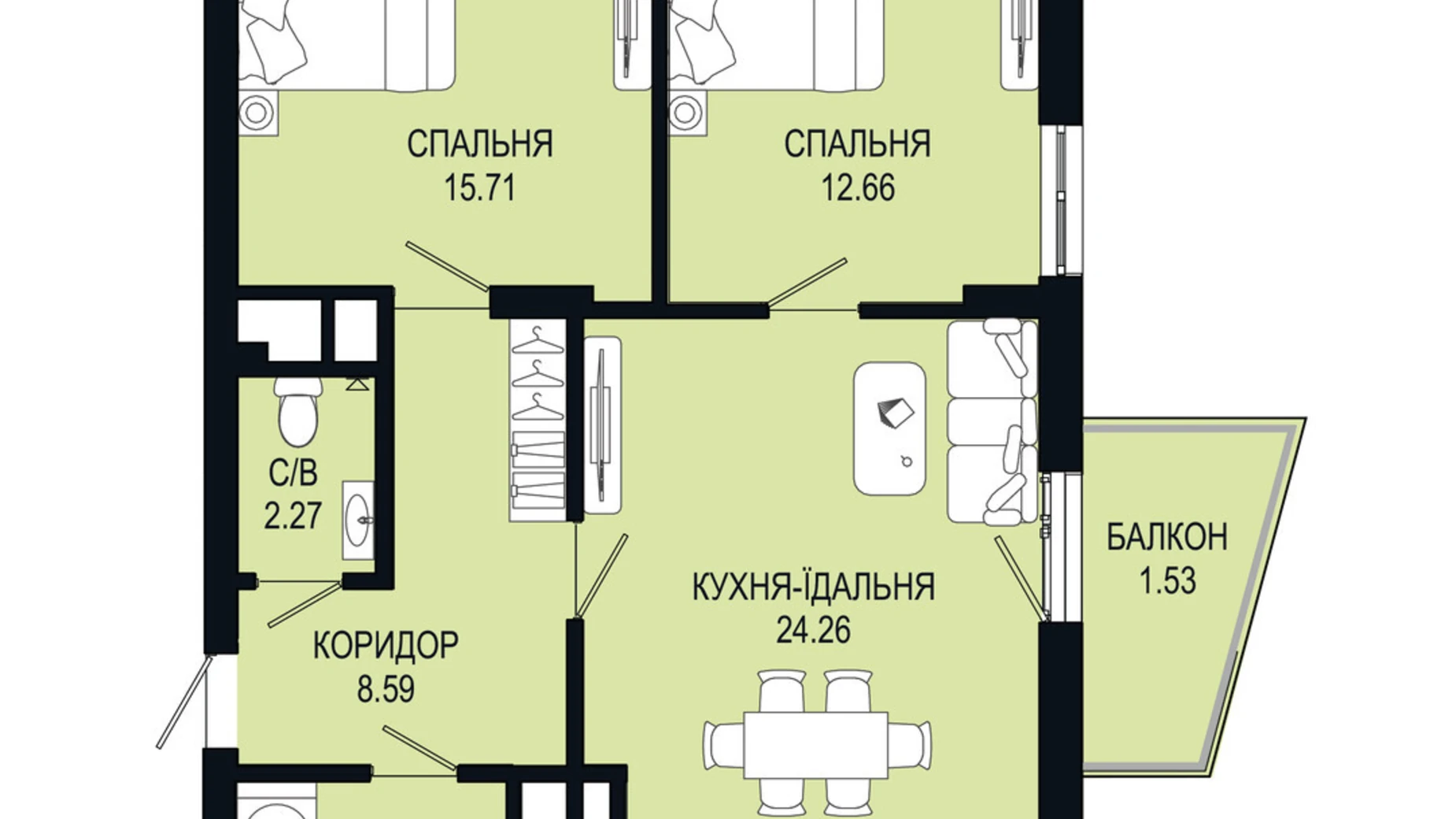 Продається 2-кімнатна квартира 69.67 кв. м у Львові, вул. Щурата - фото 2