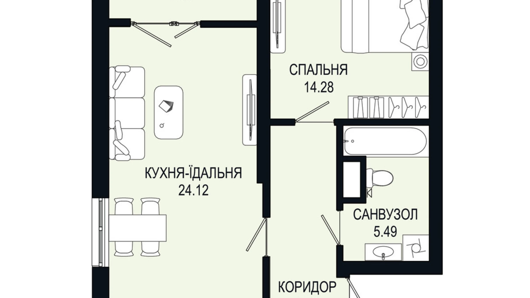 Продается 1-комнатная квартира 57.46 кв. м в Львове, ул. Щурата - фото 2