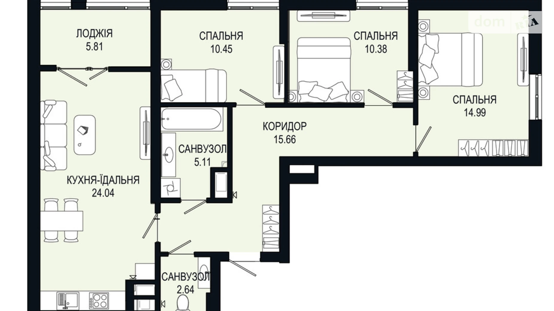 Продается 3-комнатная квартира 89.08 кв. м в Львове, цена: 106896 $ - фото 2