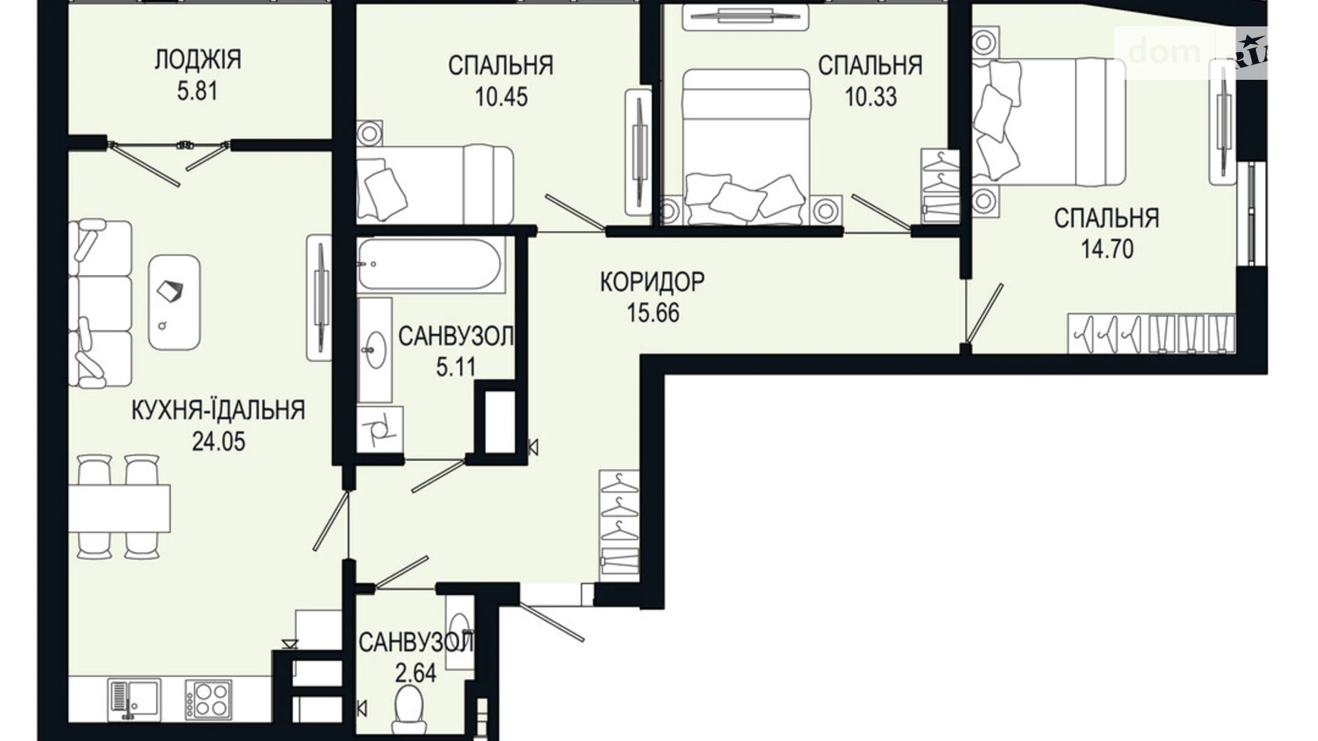 Продается 3-комнатная квартира 88.75 кв. м в Львове, цена: 108718 $ - фото 2