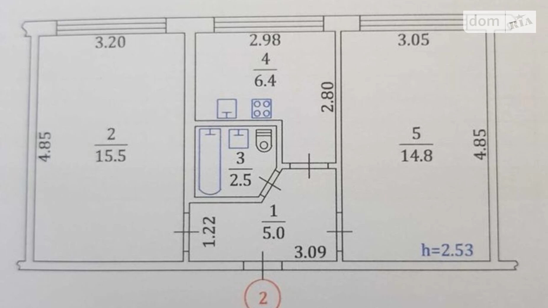 Продається 2-кімнатна квартира 44.2 кв. м у Києві, Харківське шосе, 14/1 - фото 2