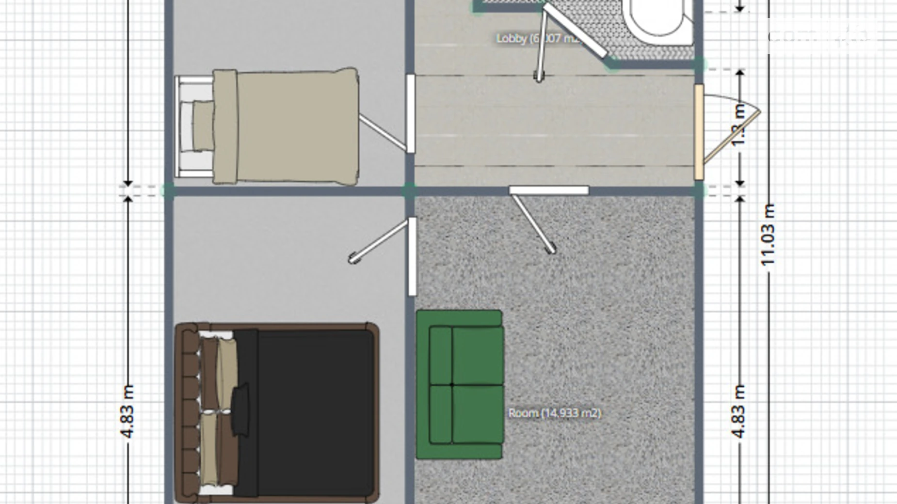 3-комнатная квартира 54.88 кв. м в, цена: 15000 грн - фото 2