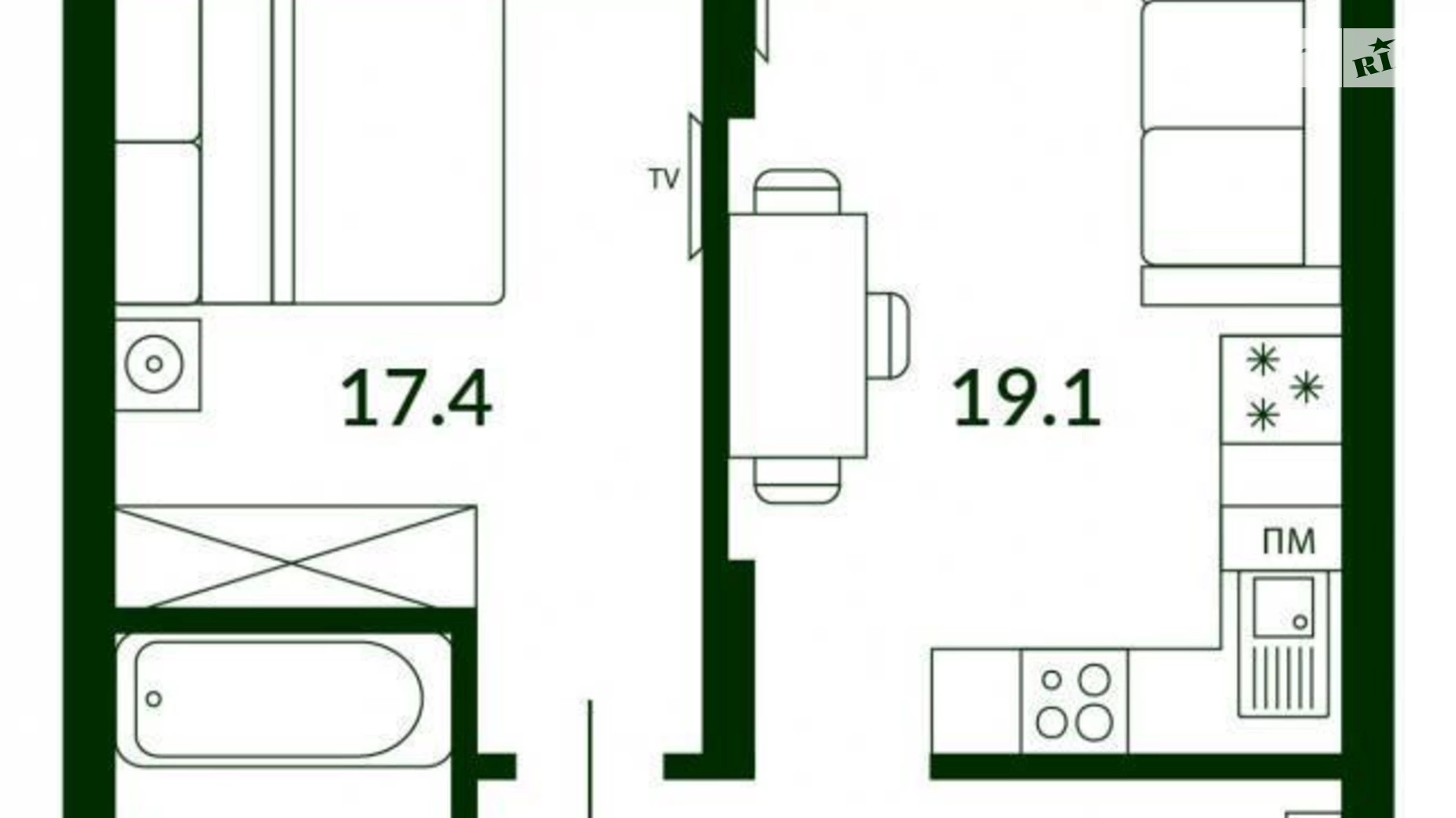 Продается 1-комнатная квартира 51.9 кв. м в Киеве, ул. Михаила Максимовича, 32А - фото 2