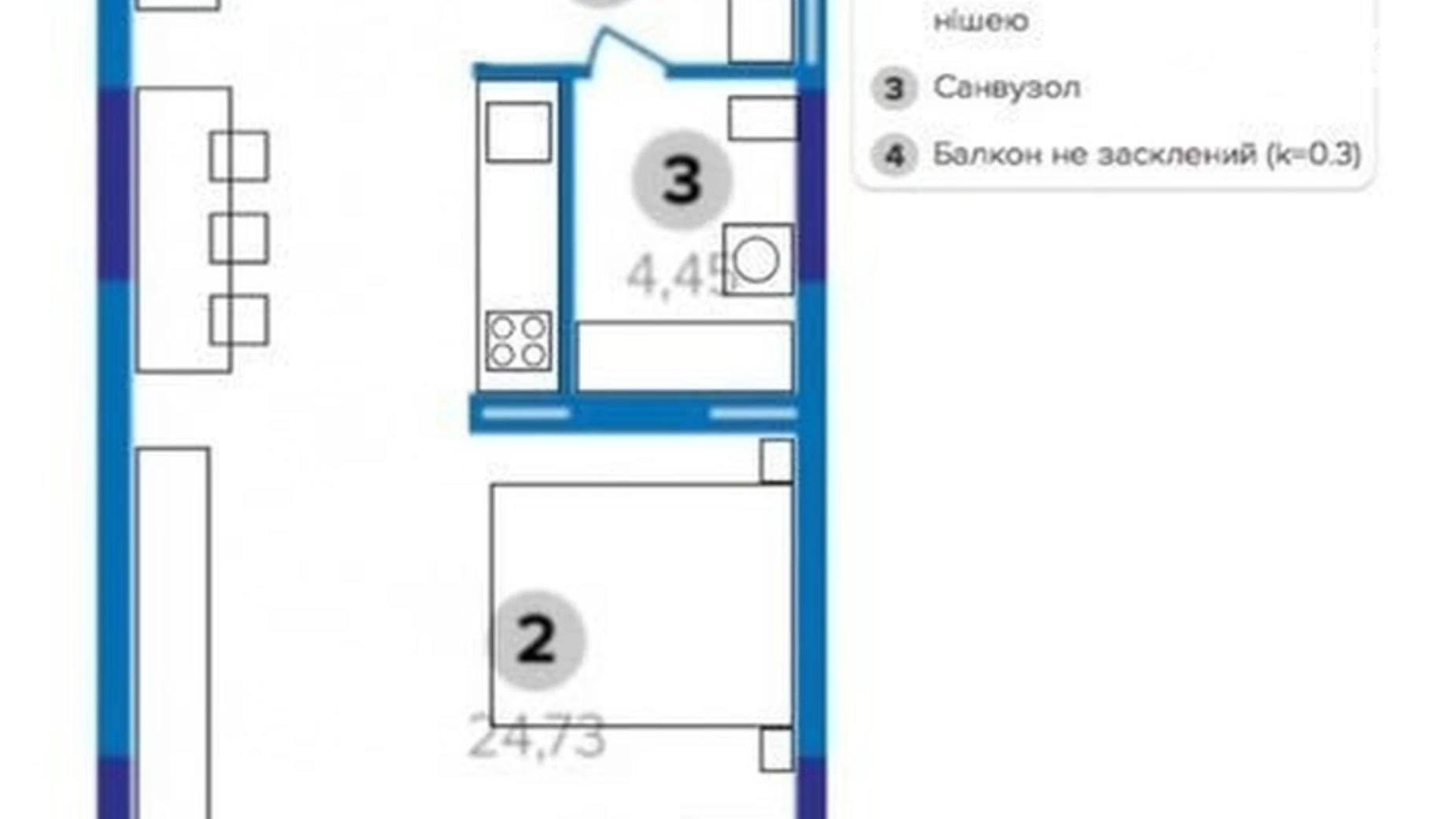 Продается 1-комнатная квартира 34.4 кв. м в Киеве, просп. Берестейский(Победы), 71А - фото 2