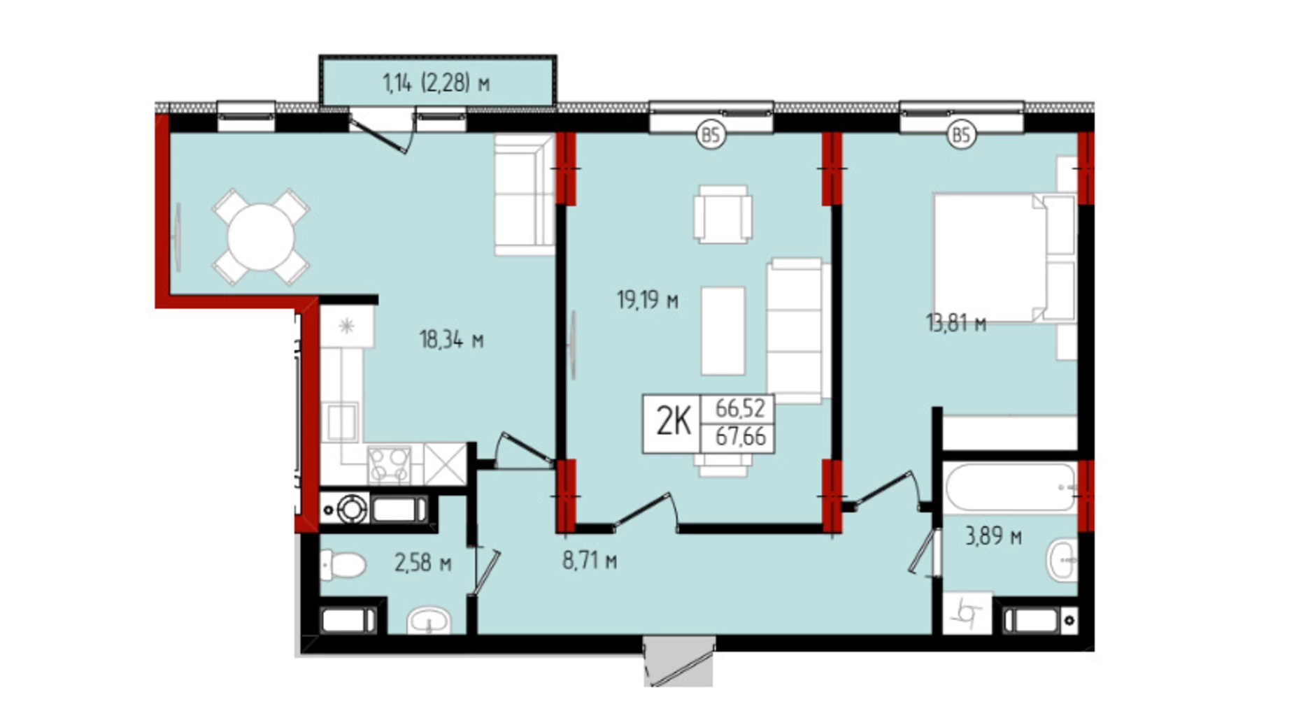 Продается 2-комнатная квартира 72.3 кв. м в Ивано-Франковске, ул. Ленкавского - фото 5
