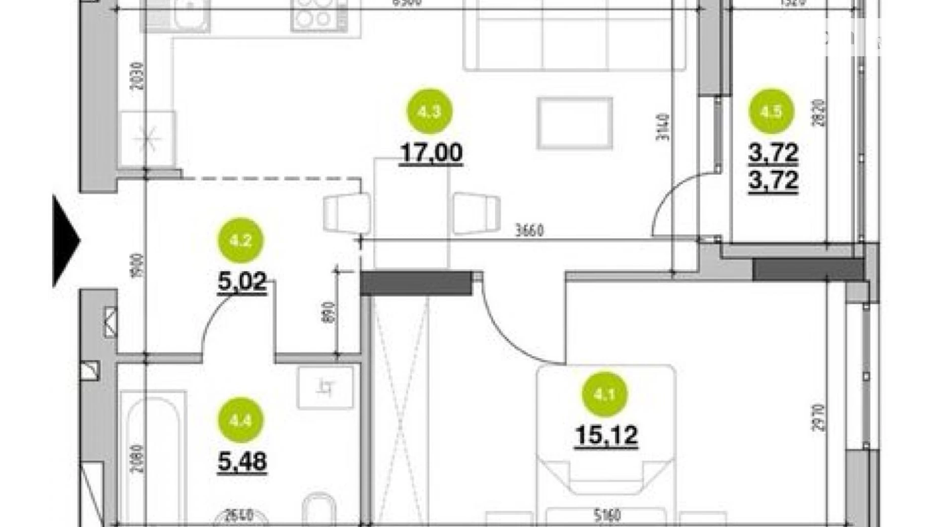 Продается 1-комнатная квартира 46 кв. м в Львове, ул. Рудненская - фото 2