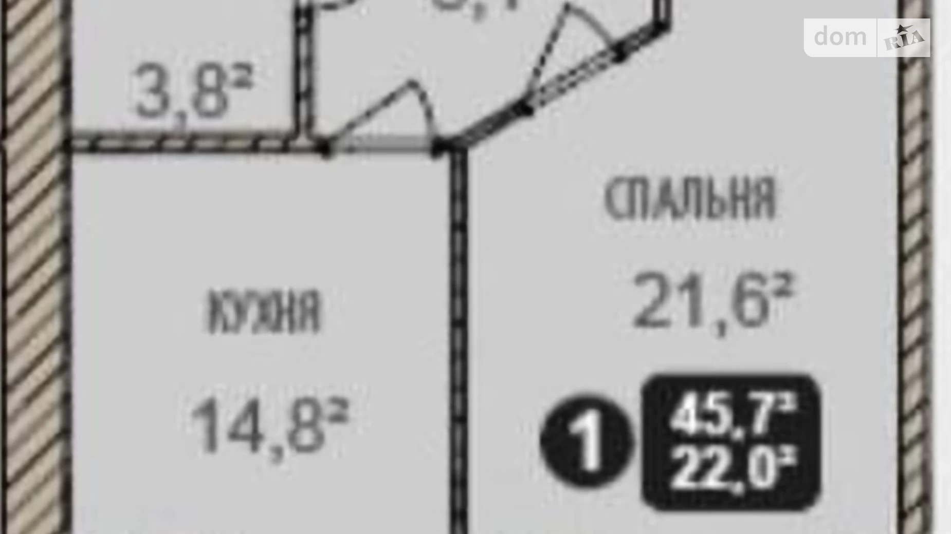 Продається 1-кімнатна квартира 44 кв. м у Хмельницькому, вул. Озерна, 16Б корпус 3 - фото 4