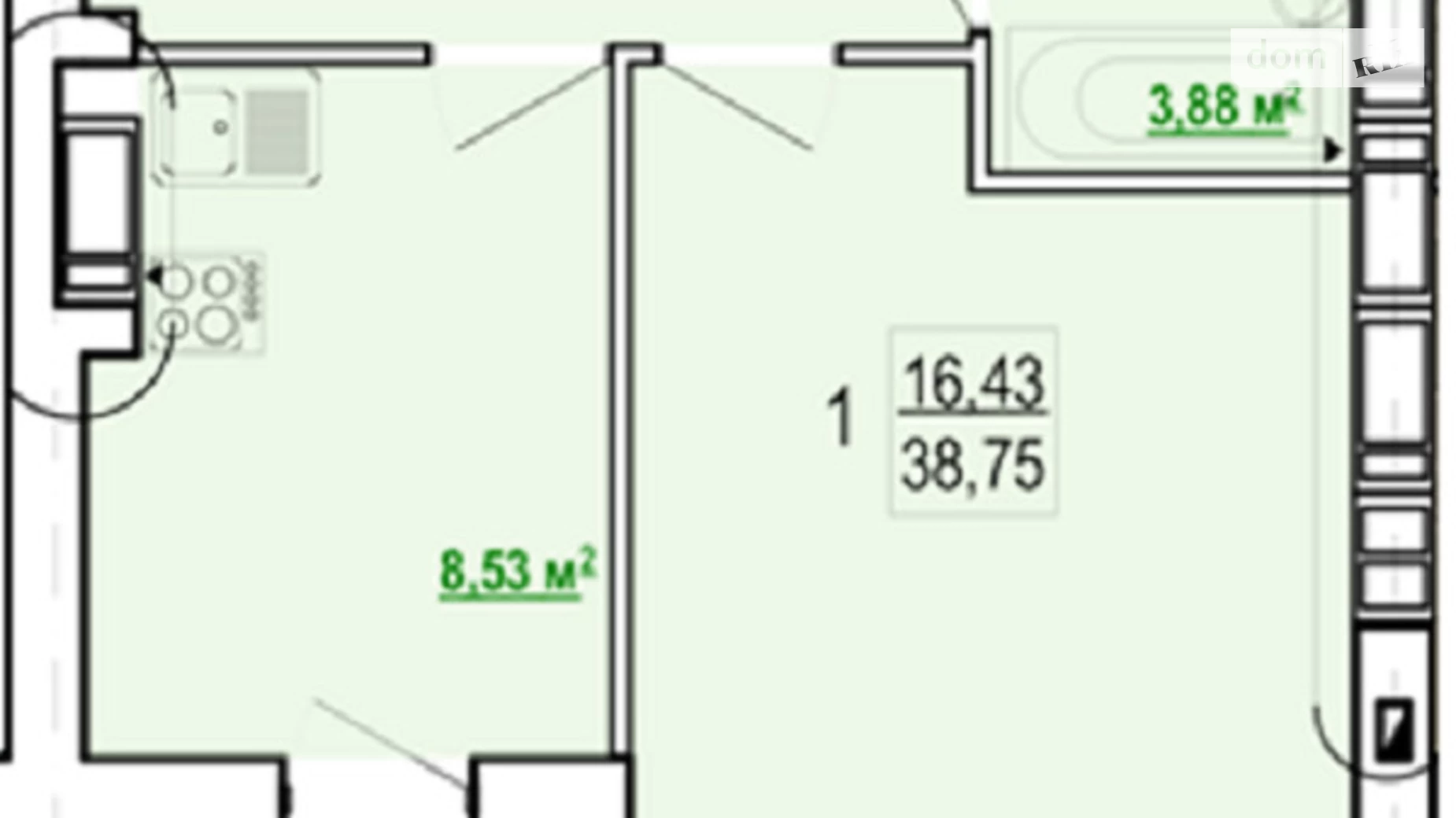 Продается 1-комнатная квартира 38.75 кв. м в Харькове, ул. Борткевича - фото 2
