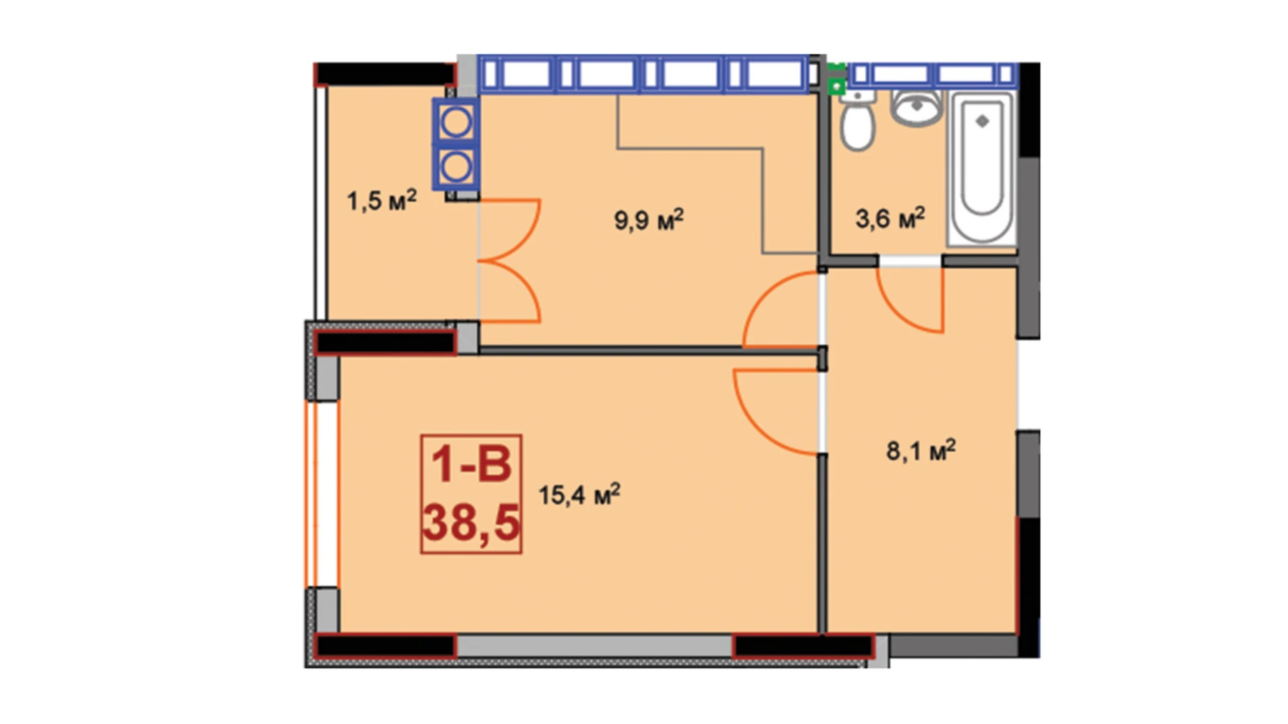 Продається 1-кімнатна квартира 38.8 кв. м у Ірпені, вул. Університетська(Карла Маркса), 1Т - фото 3