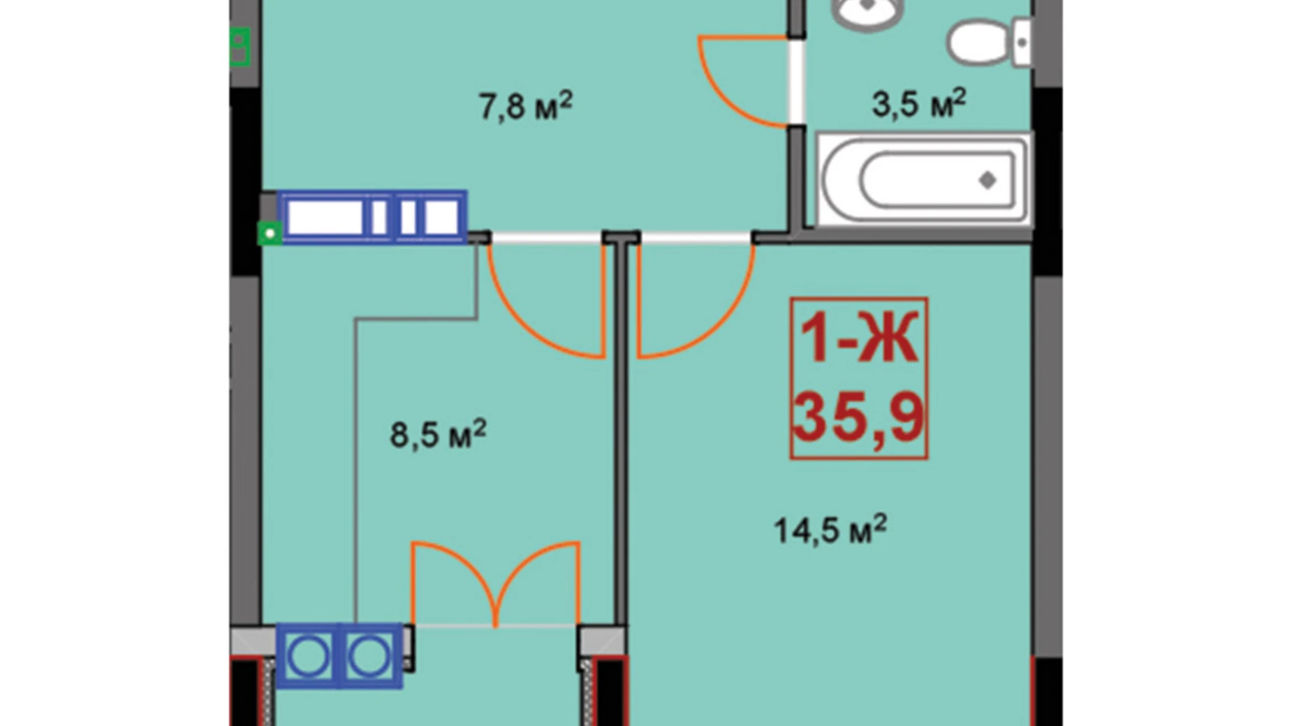 Продається 1-кімнатна квартира 36 кв. м у Ірпені, вул. Університетська(Карла Маркса), 1Т - фото 2