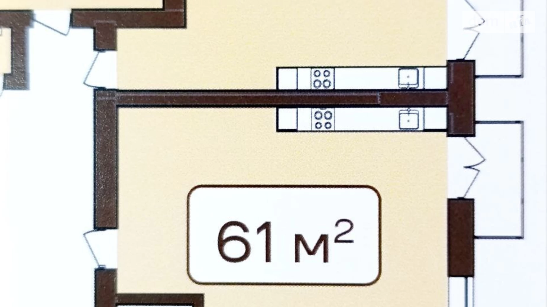 Продается 1-комнатная квартира 61 кв. м в Хмельницком, ул. Виноградная, 2А - фото 2