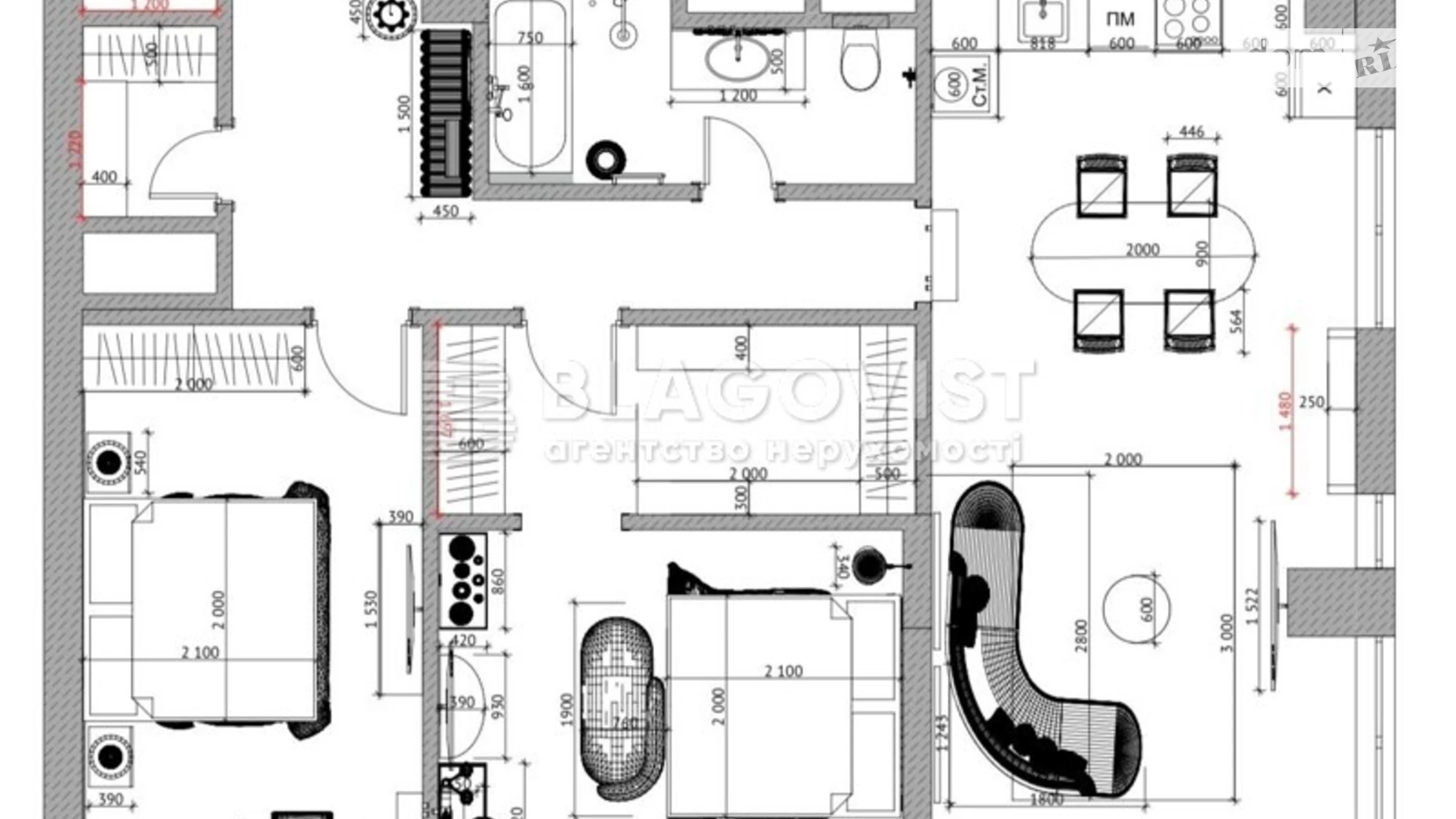 Продается 3-комнатная квартира 88 кв. м в Киеве, ул. Андрея Верхогляда(Драгомирова), 19Б - фото 2