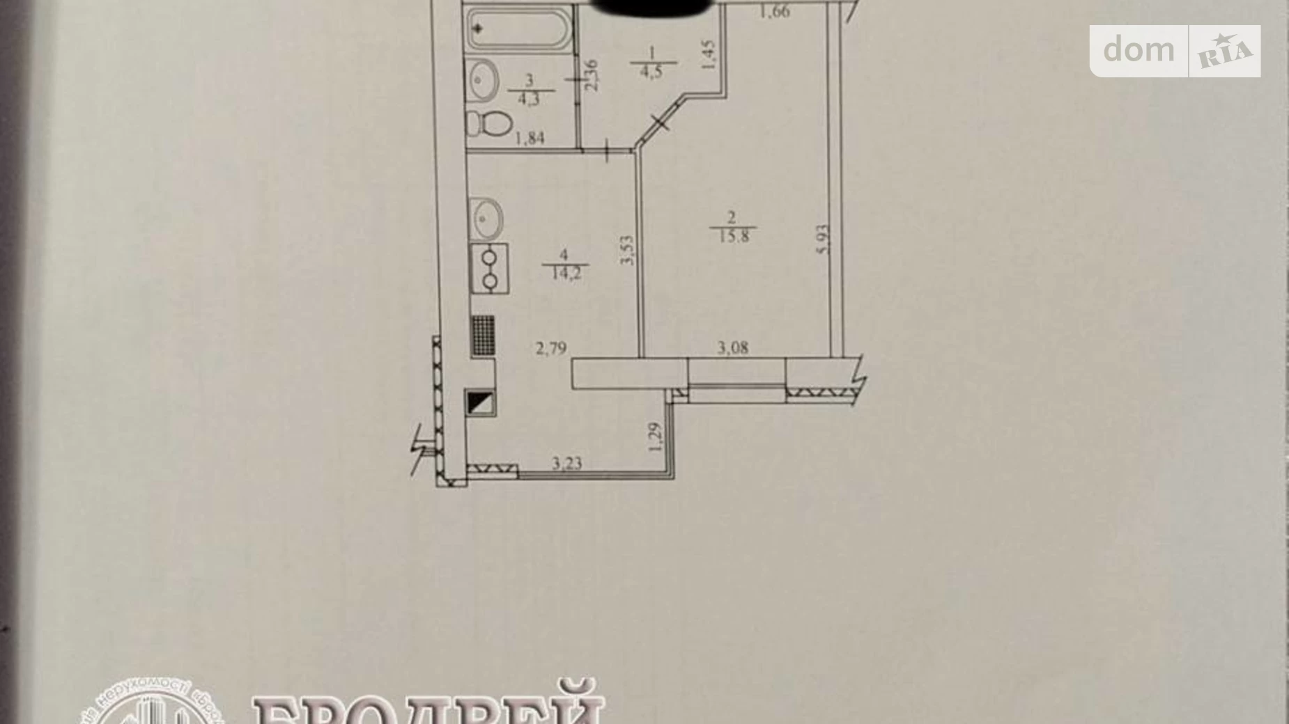 Продается 1-комнатная квартира 38.7 кв. м в Чернигове, ул. Любецкая, 114 - фото 2