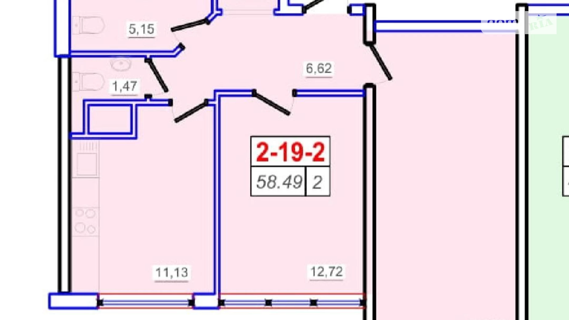 Продается 2-комнатная квартира 59.3 кв. м в Лиманке, ул. Жемчужная - фото 2