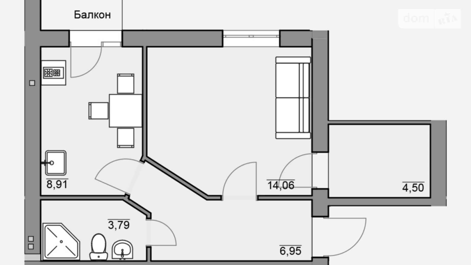Продается 1-комнатная квартира 34.91 кв. м в Березиной, цена: 25521 $ - фото 3