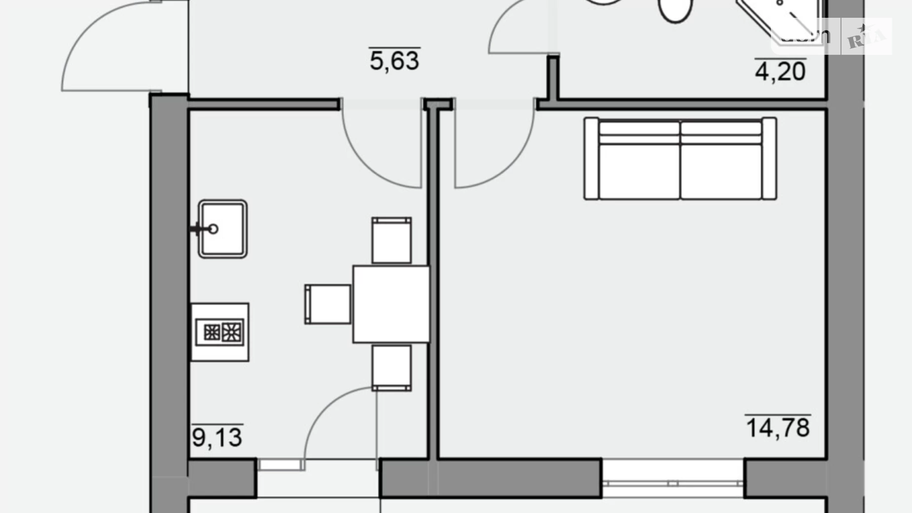 Продается 2-комнатная квартира 51.23 кв. м в Березиной, цена: 35610 $ - фото 2