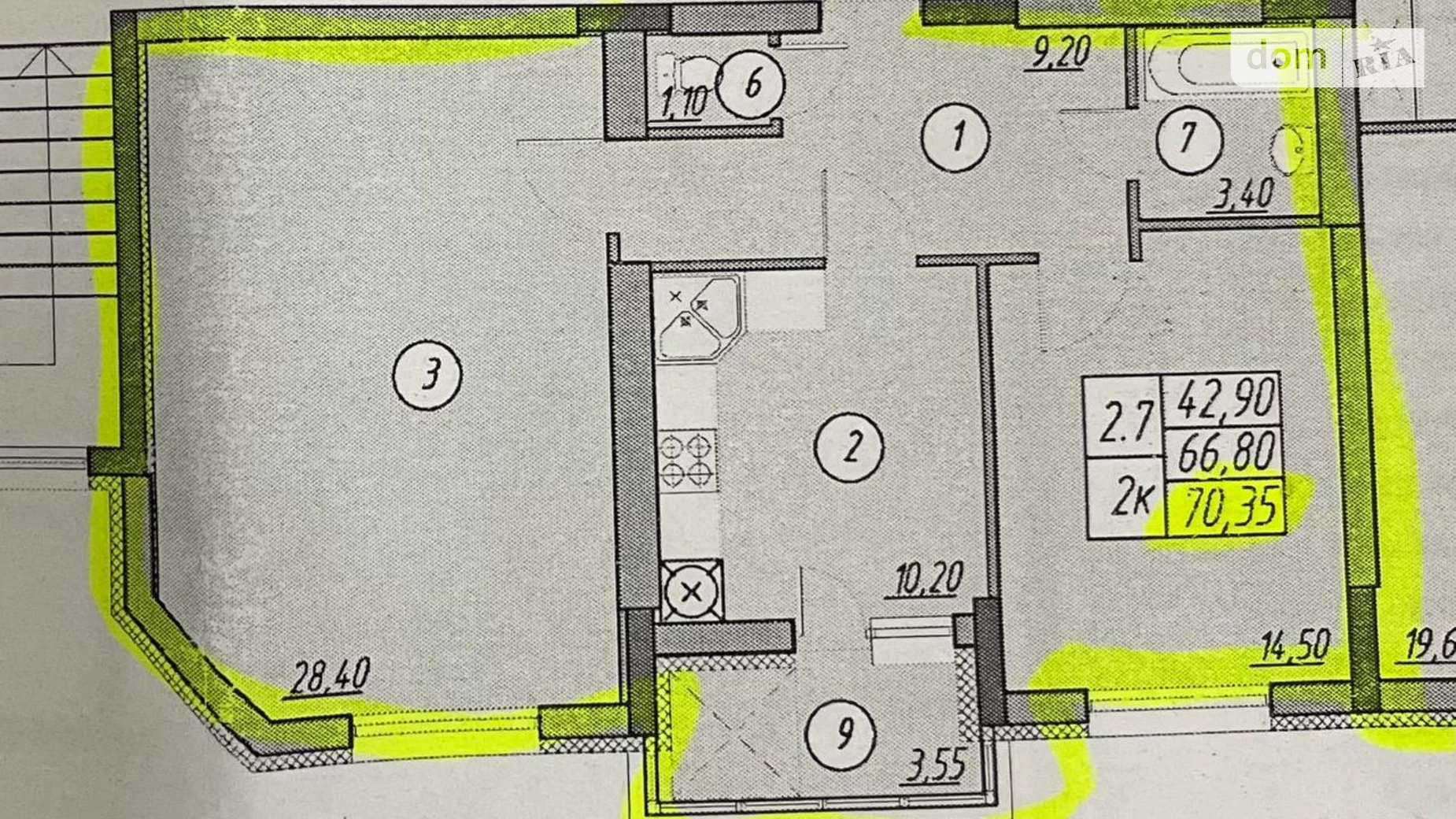 2-комнатная квартира 70.3 кв. м в Тернополе, ул. Троллейбусная - фото 2
