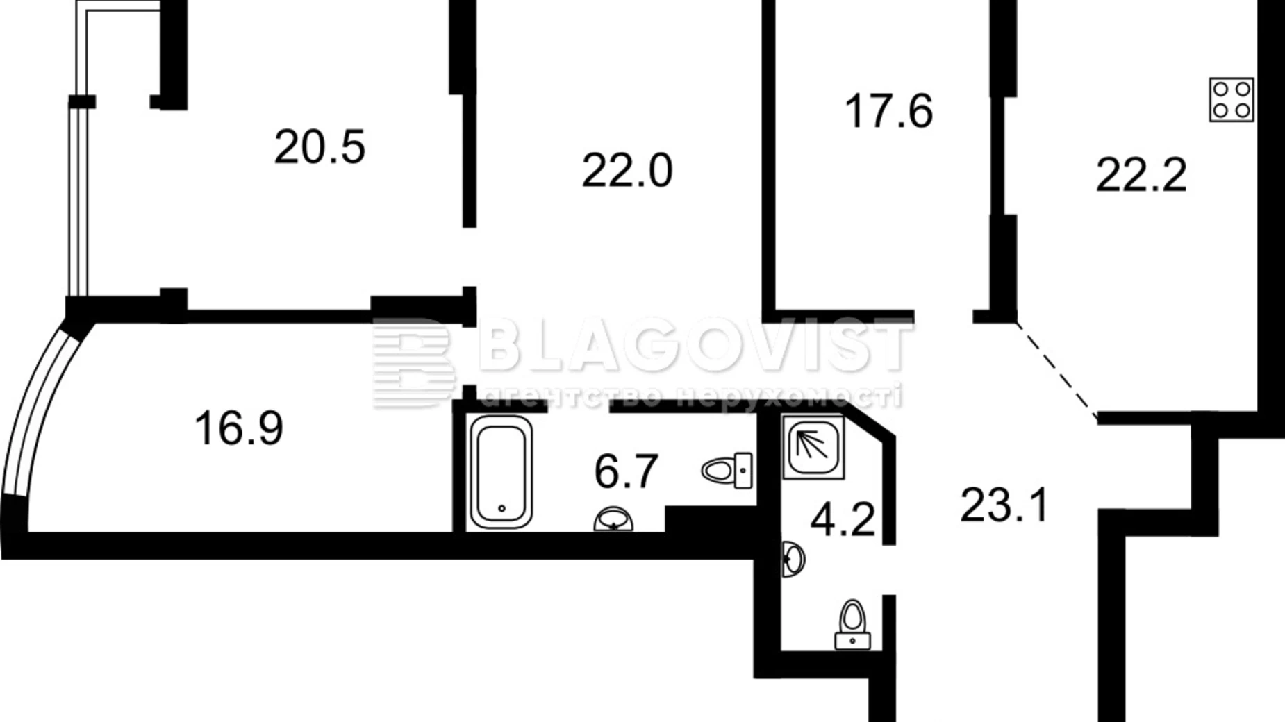 Продається 4-кімнатна квартира 133 кв. м у Києві, просп. Петра Григоренка, 22/20 - фото 4