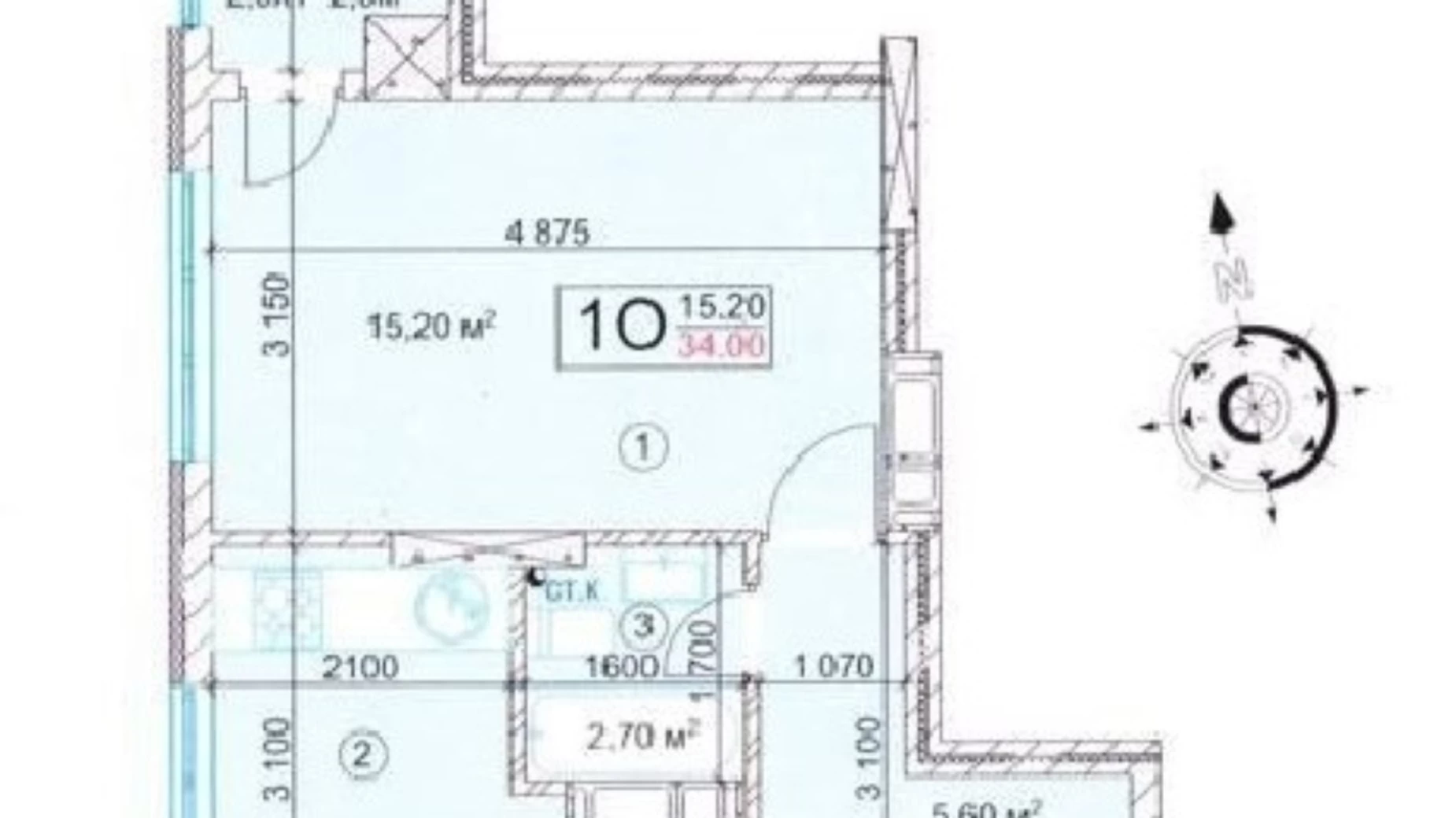 Продается 1-комнатная квартира 34 кв. м в Киеве, пер. Машиностроительный, 26 - фото 3