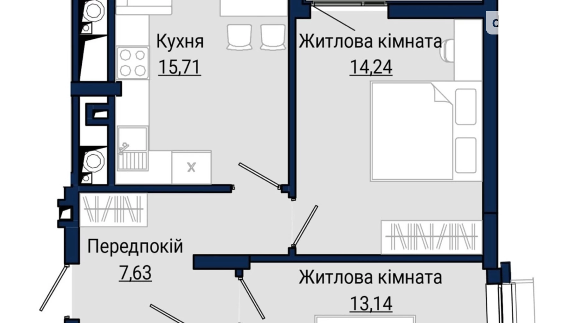 Продается 2-комнатная квартира 59.37 кв. м в Львове, цена: 110000 $ - фото 5