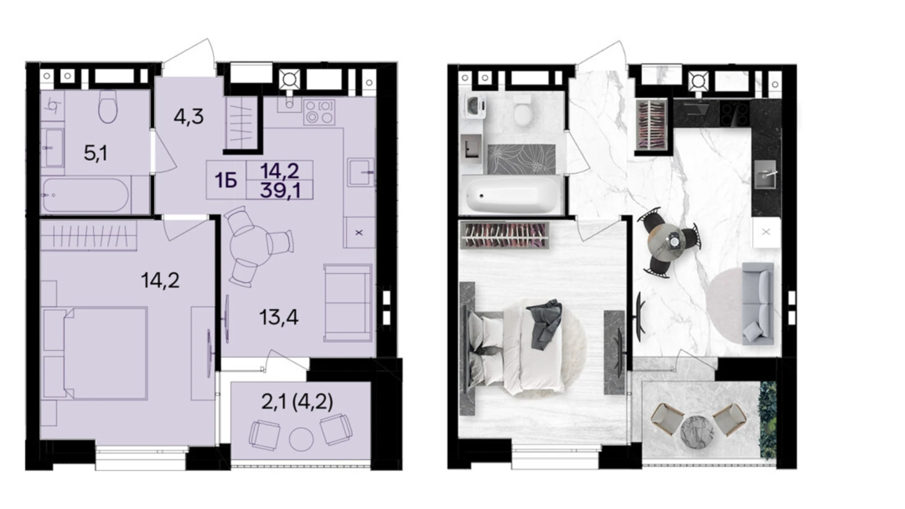 Продается 1-комнатная квартира 39.1 кв. м в Виннице, цена: 36754 $ - фото 2