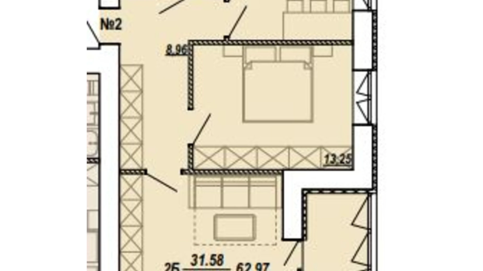 2-комнатная квартира 67.31 кв. м в Тернополе, ул. Текстильная, 21 - фото 2