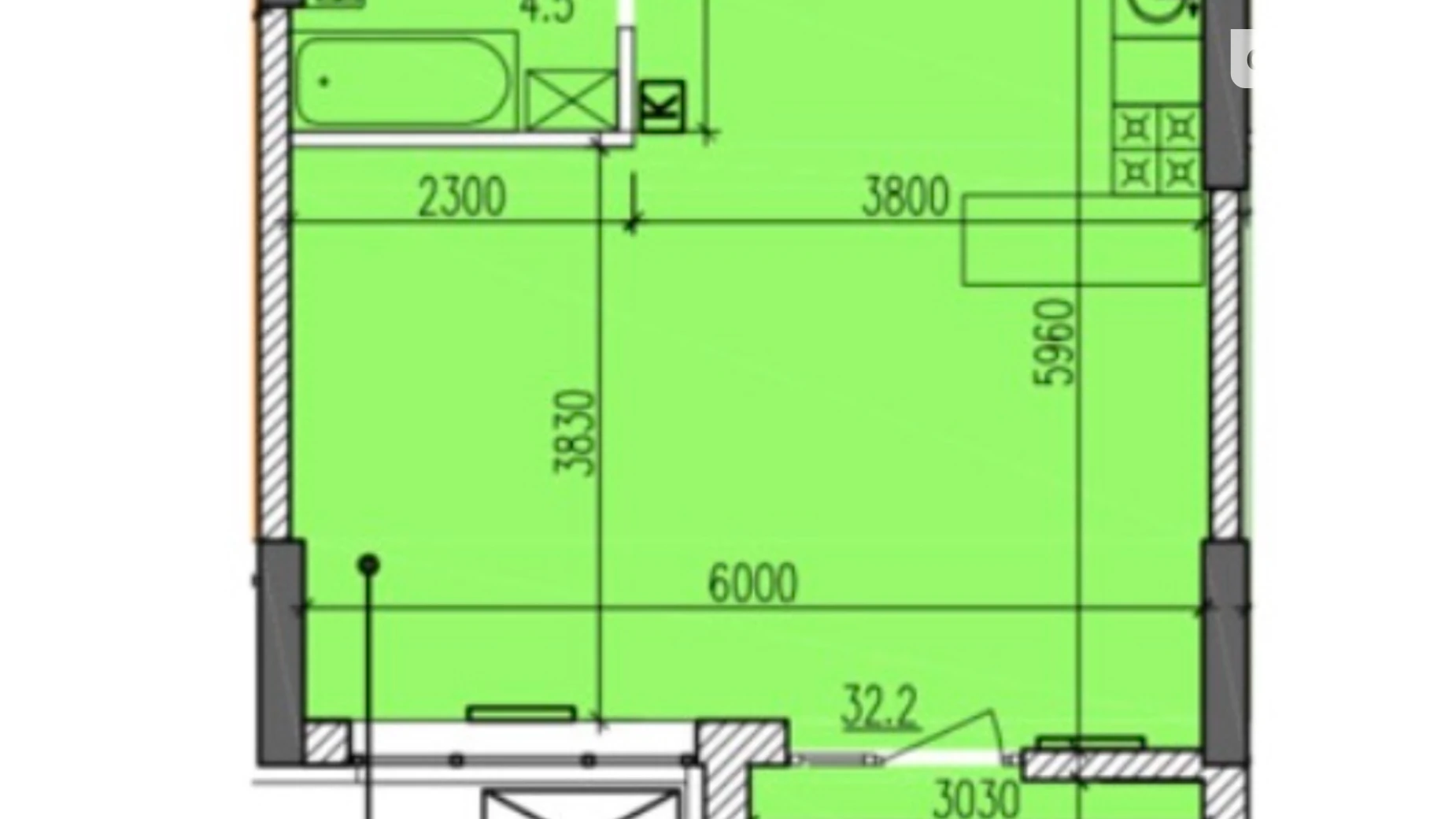 Продается 1-комнатная квартира 39.4 кв. м в Днепре, ул. Мандрыковская, 298 - фото 2