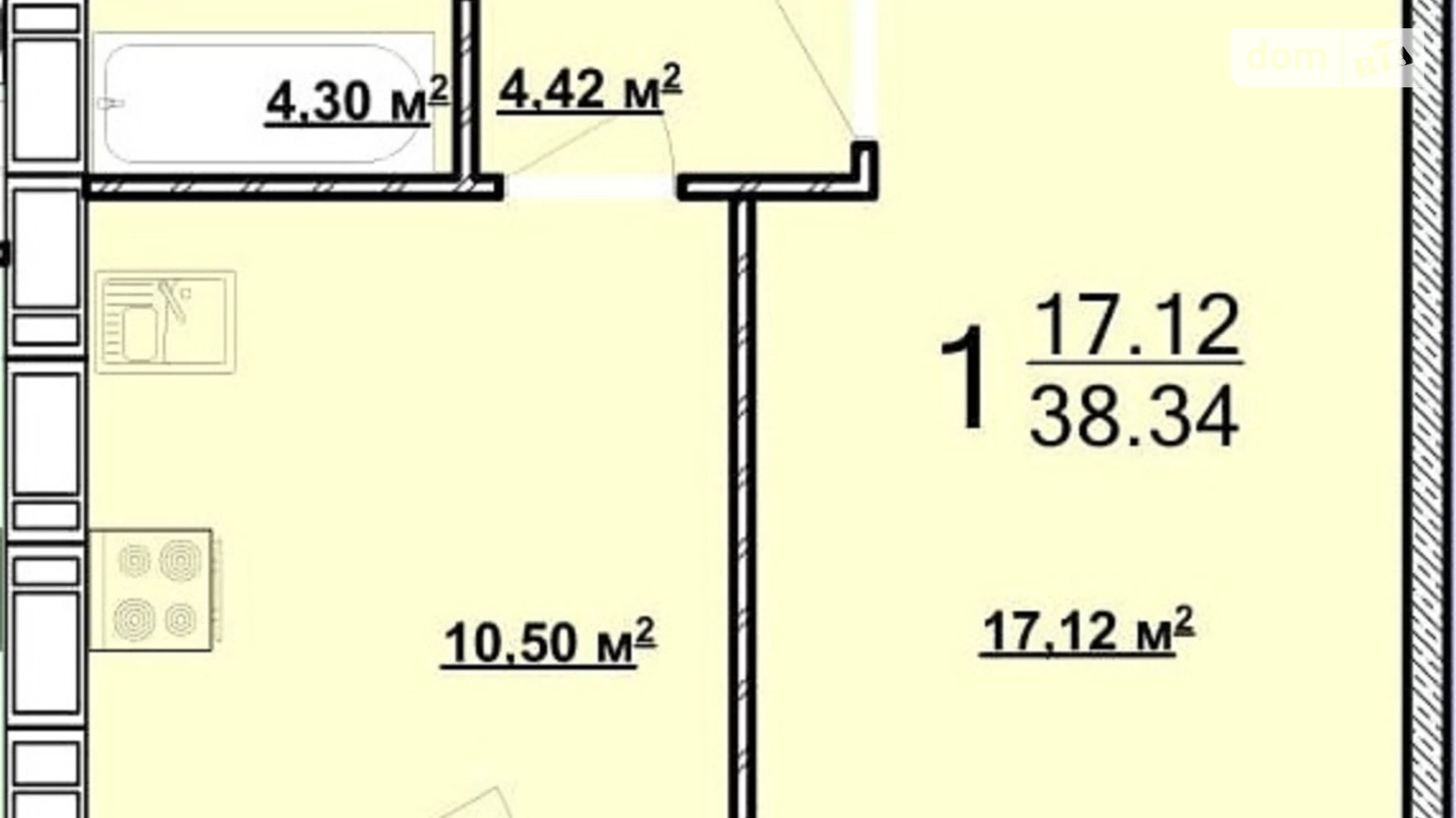 Продается 1-комнатная квартира 38 кв. м в Харькове, ул. Мира, 49 - фото 2