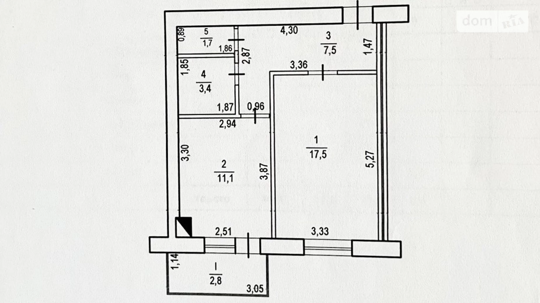 Продается 1-комнатная квартира 44 кв. м в Чернигове, ул. Волковича, 23А - фото 2