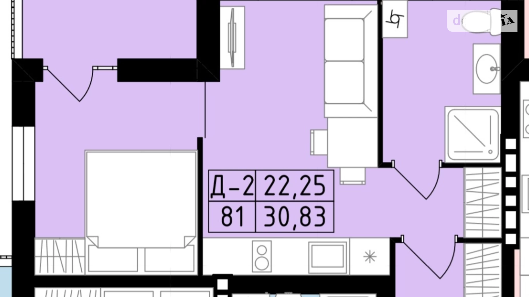Продается 1-комнатная квартира 31.2 кв. м в Виннице, ул. Сергея Зулинского - фото 2
