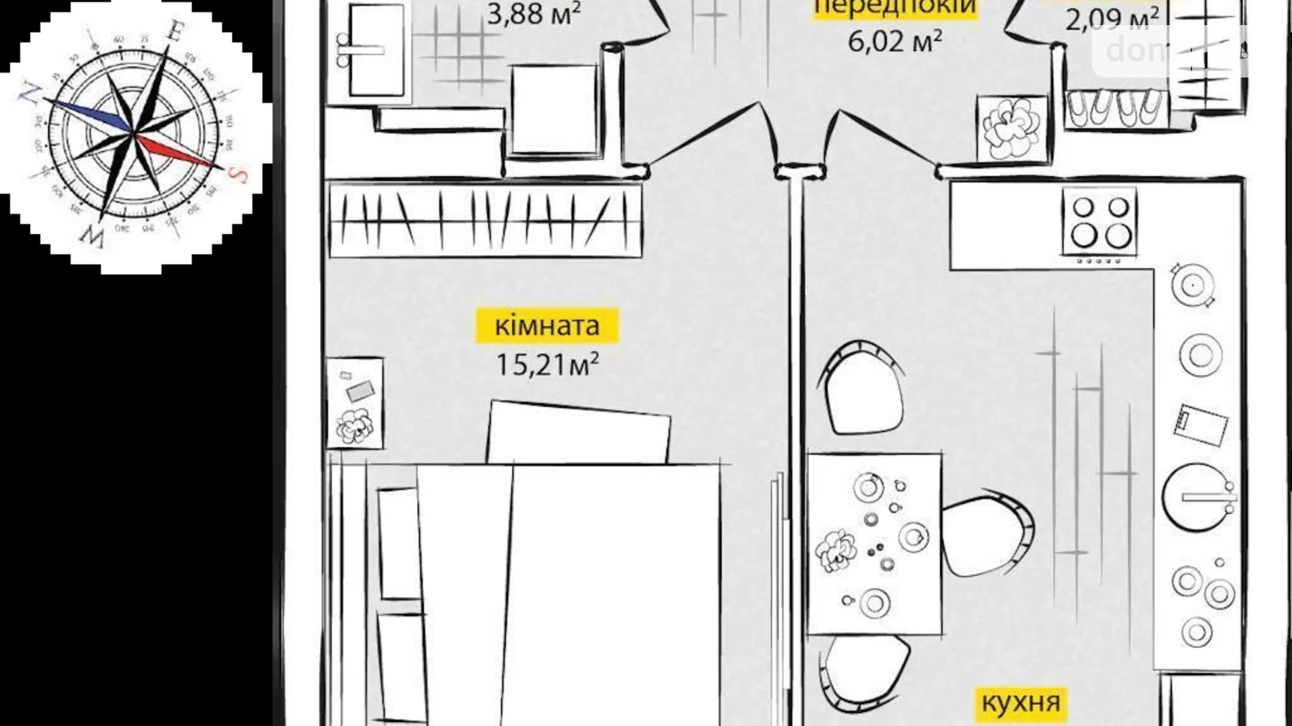 Продается 1-комнатная квартира 38.9 кв. м в Киеве, ул. Ивана Кочерги, 17А - фото 3
