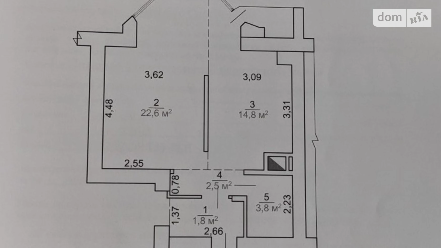Продается 1-комнатная квартира 46.5 кв. м в Черкассах, ул. Владимира Великого(Гагарина), 41/1 - фото 3