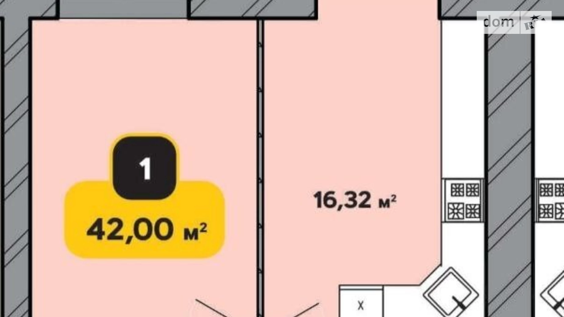 Продается 1-комнатная квартира 45 кв. м в Хмельницком, ул. Институтская, 6/1А - фото 3