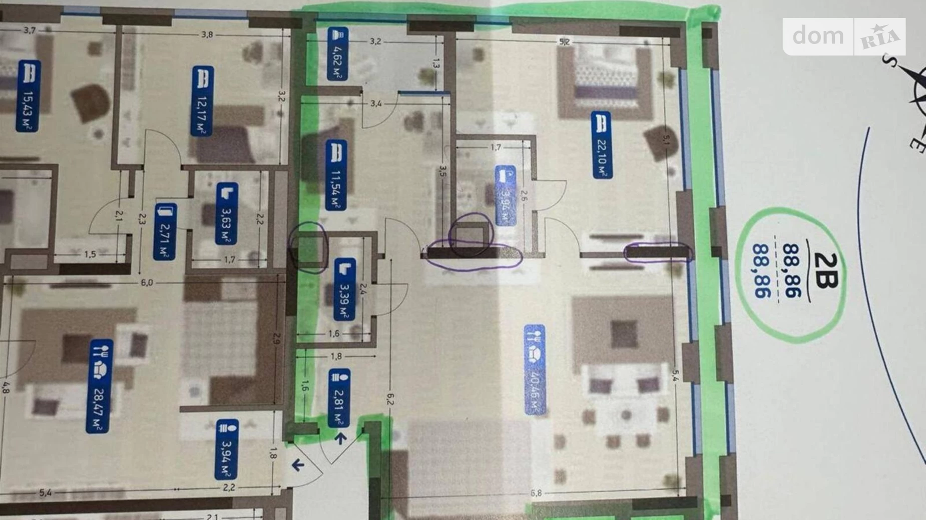 Продается 1-комнатная квартира 89 кв. м в Киеве, ул. Заречная, 16/3 - фото 2