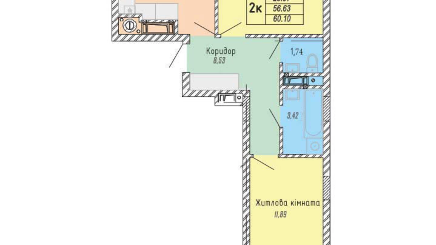 Продается 2-комнатная квартира 60 кв. м в Львове, ул. Стрыйская, 45 - фото 2