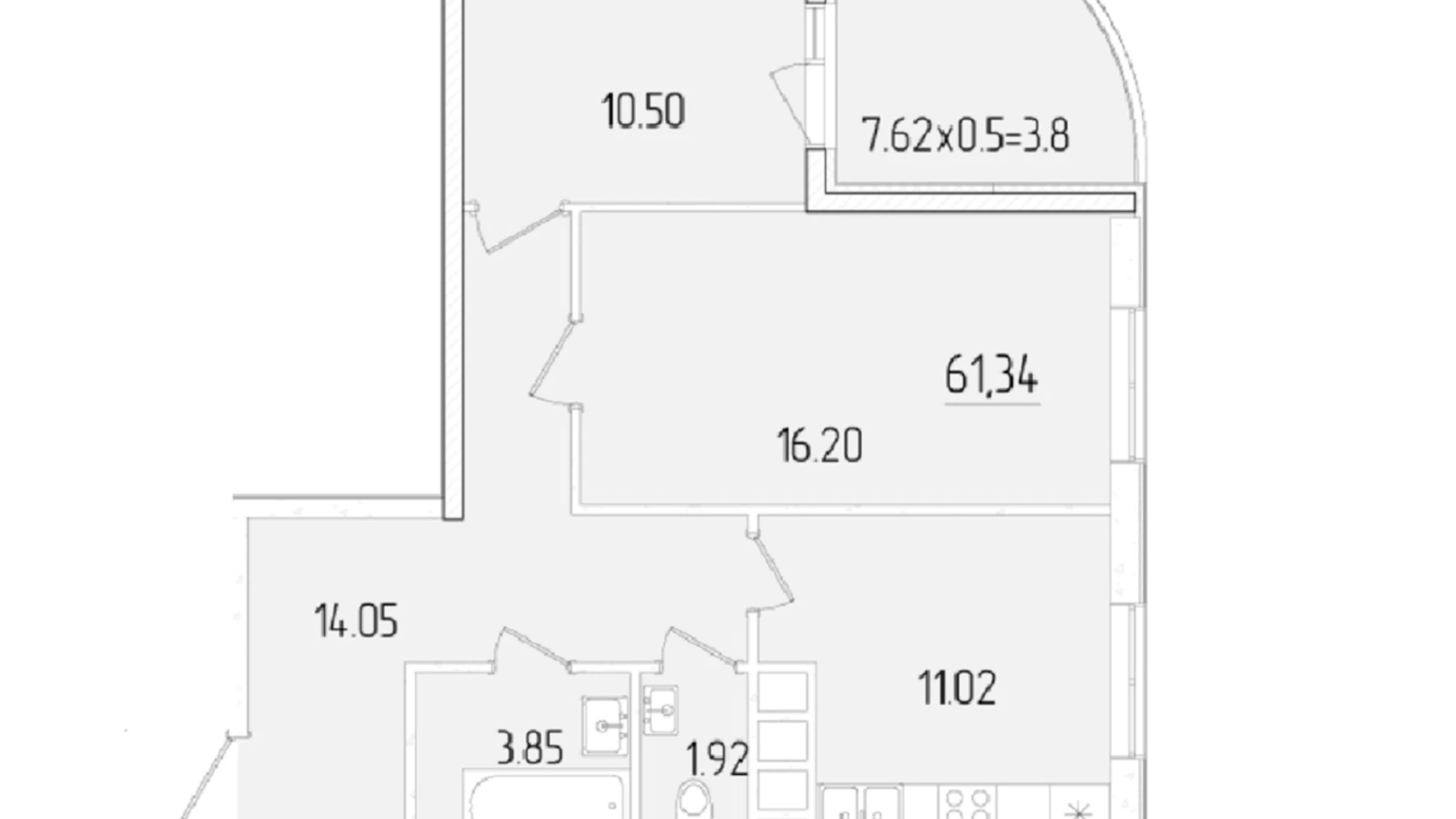 Продається 2-кімнатна квартира 61.34 кв. м у Одесі, вул. Краснова - фото 2