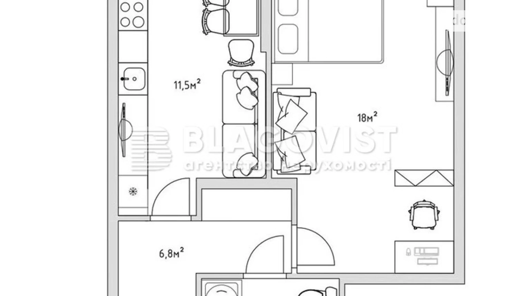 Продается 1-комнатная квартира 45.5 кв. м в Киеве, ул. Андрея Аболмасова(Панельная), 4 - фото 3