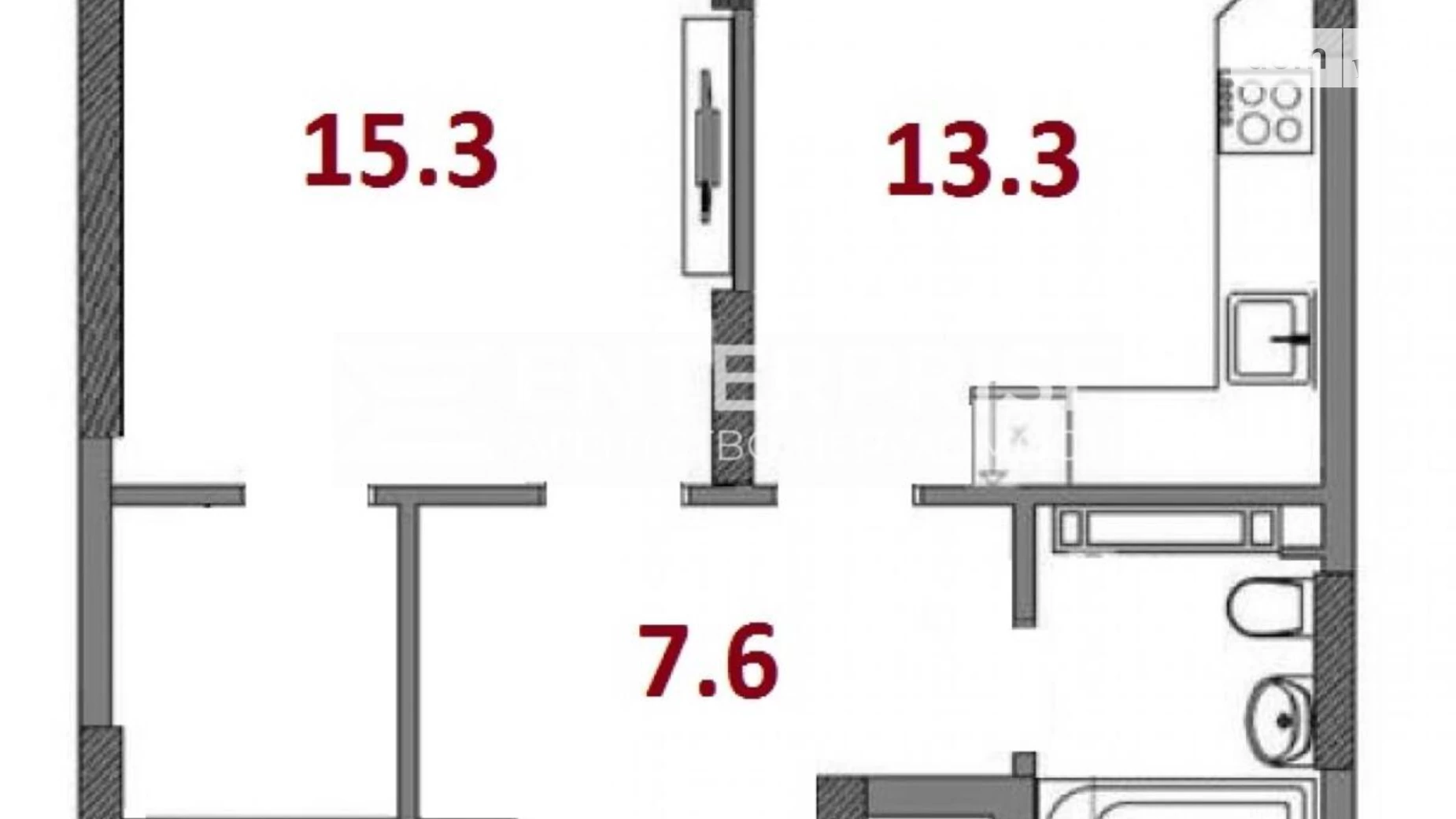 Продается 1-комнатная квартира 43.2 кв. м в Киеве, Столичное шоссе, 5 - фото 2