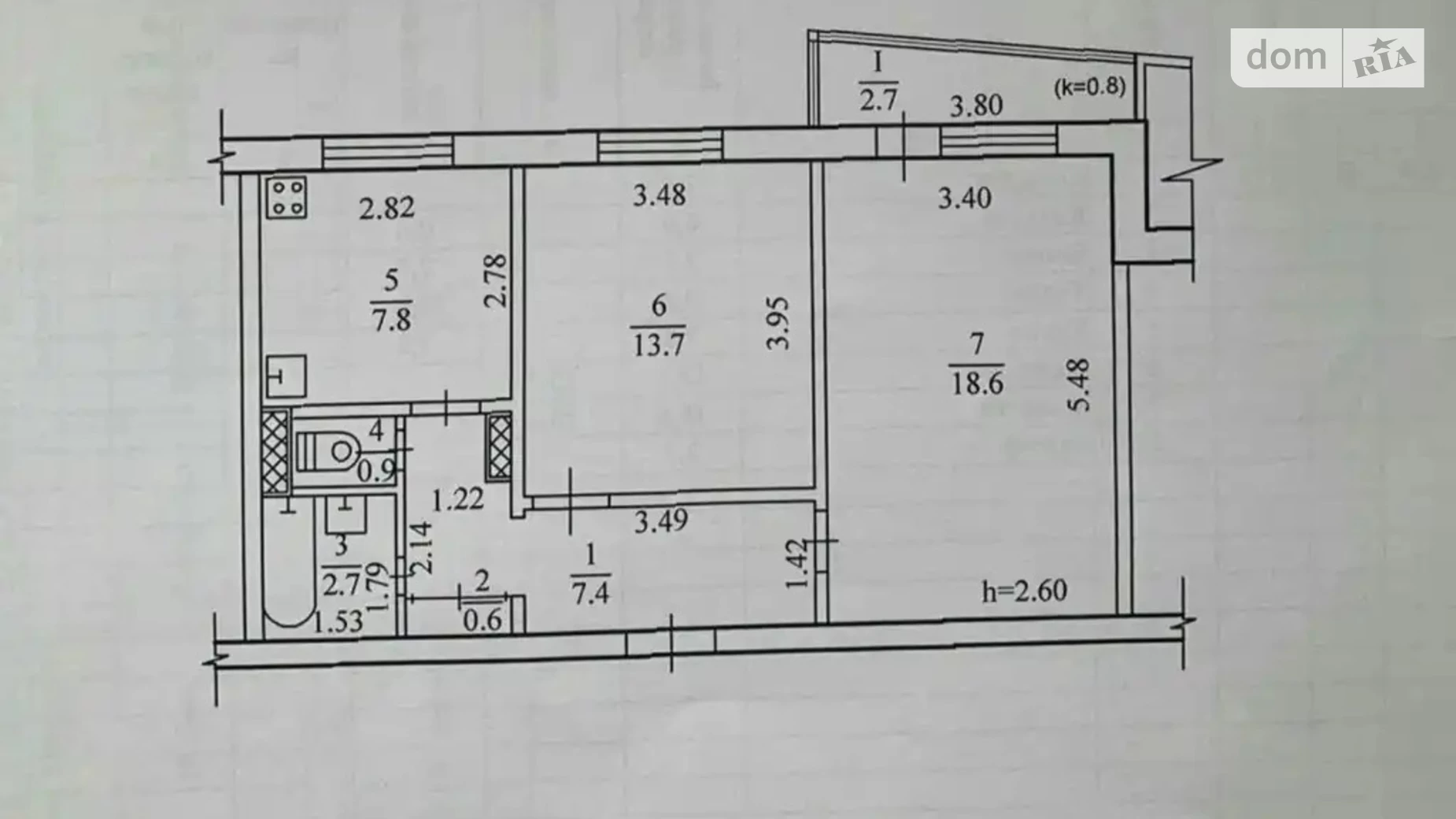 Продається 2-кімнатна квартира 54 кв. м у Дніпрі, ул. Космічна, 29 - фото 2