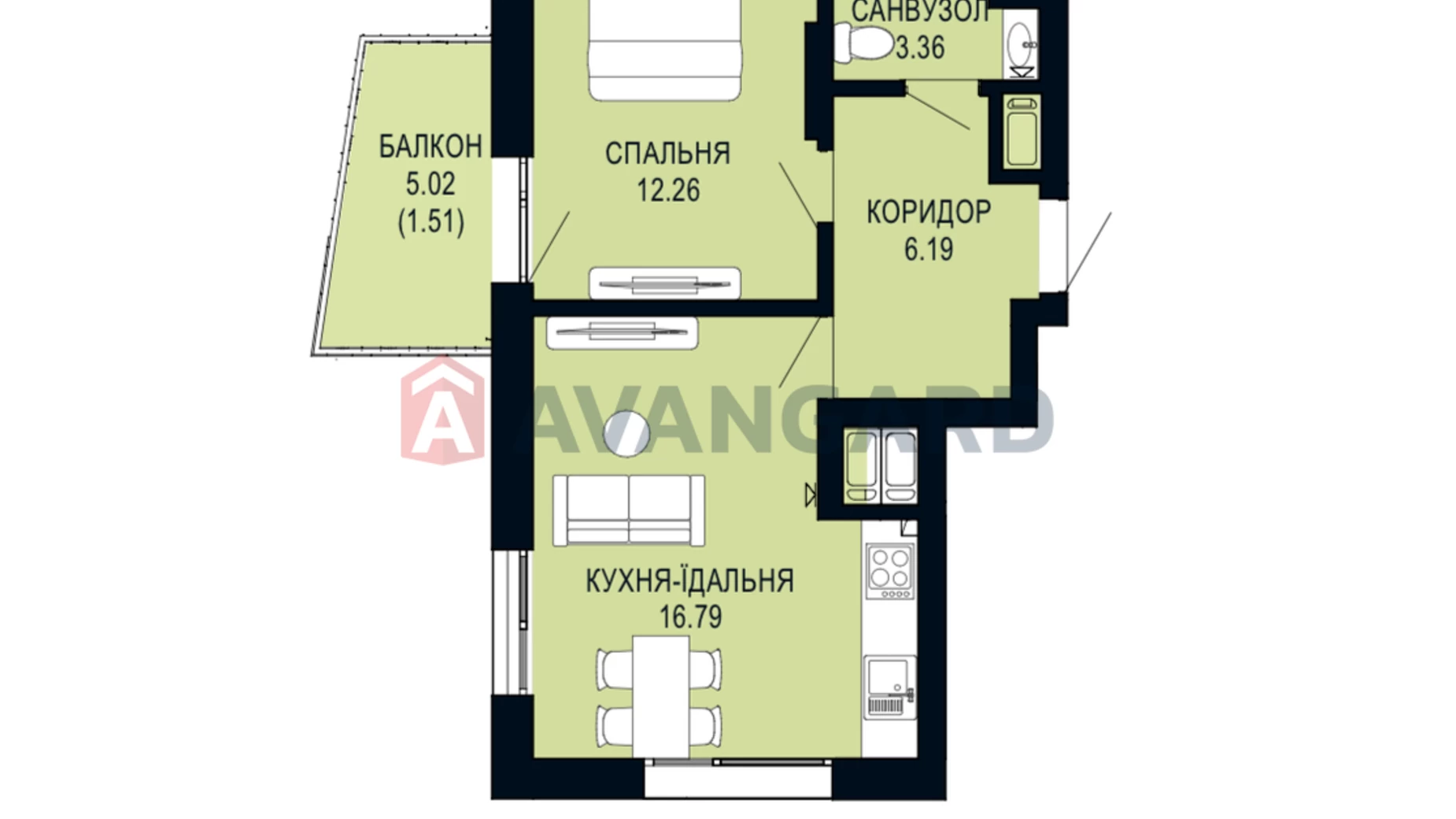 Продается 1-комнатная квартира 40.11 кв. м в Львове, ул. Щурата - фото 2