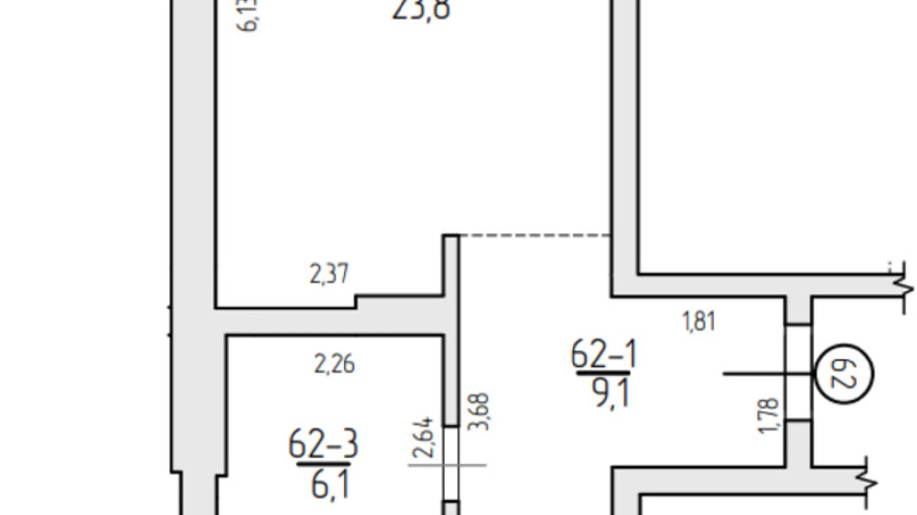Продается 1-комнатная квартира 54.3 кв. м в Ужгороде, цена: 62000 $ - фото 3