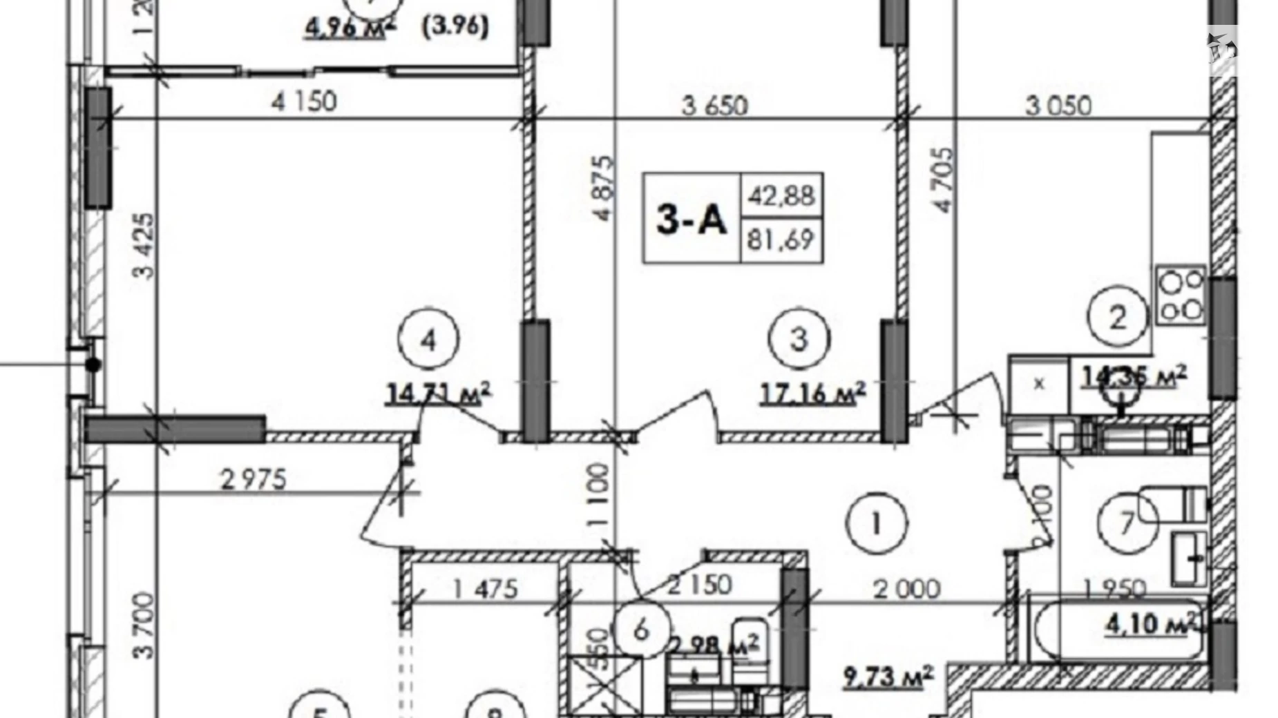 Продается 3-комнатная квартира 81 кв. м в Киеве, ул. Каунасская, 27 - фото 2