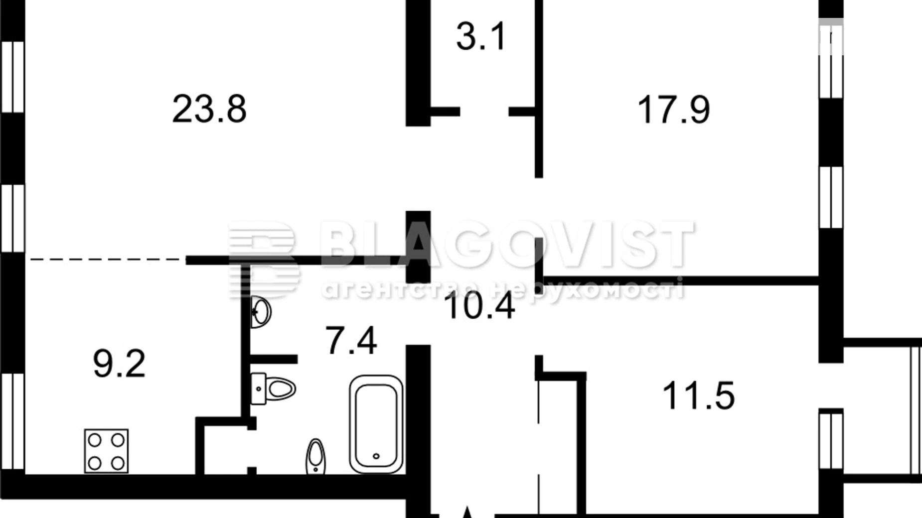 Продается 3-комнатная квартира 88 кв. м в Киеве, ул. Тарасовская, 3 - фото 2