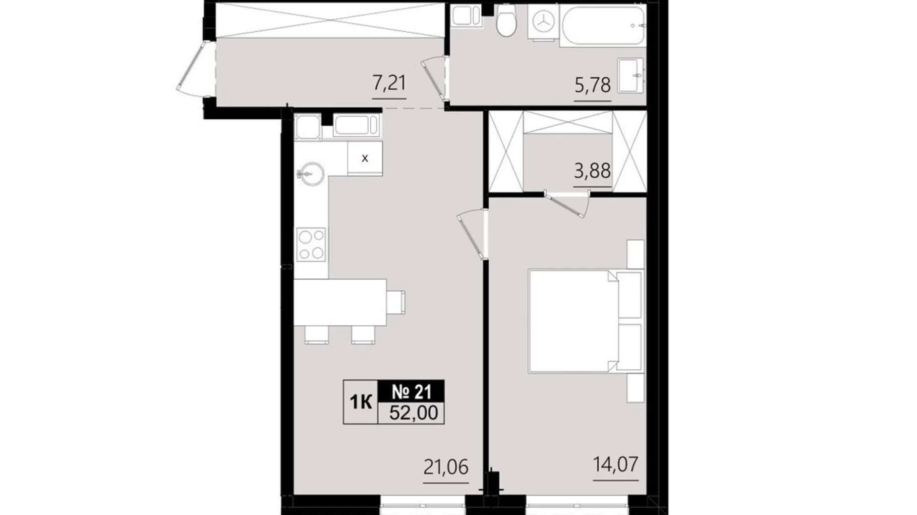 Продается 1-комнатная квартира 51.89 кв. м в Солонке, ул. Стрыйская, 1М - фото 2