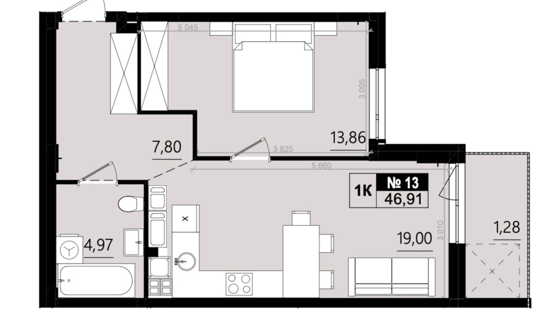 Продается 1-комнатная квартира 46.91 кв. м в Солонке, ул. Стрыйская, 1М - фото 2