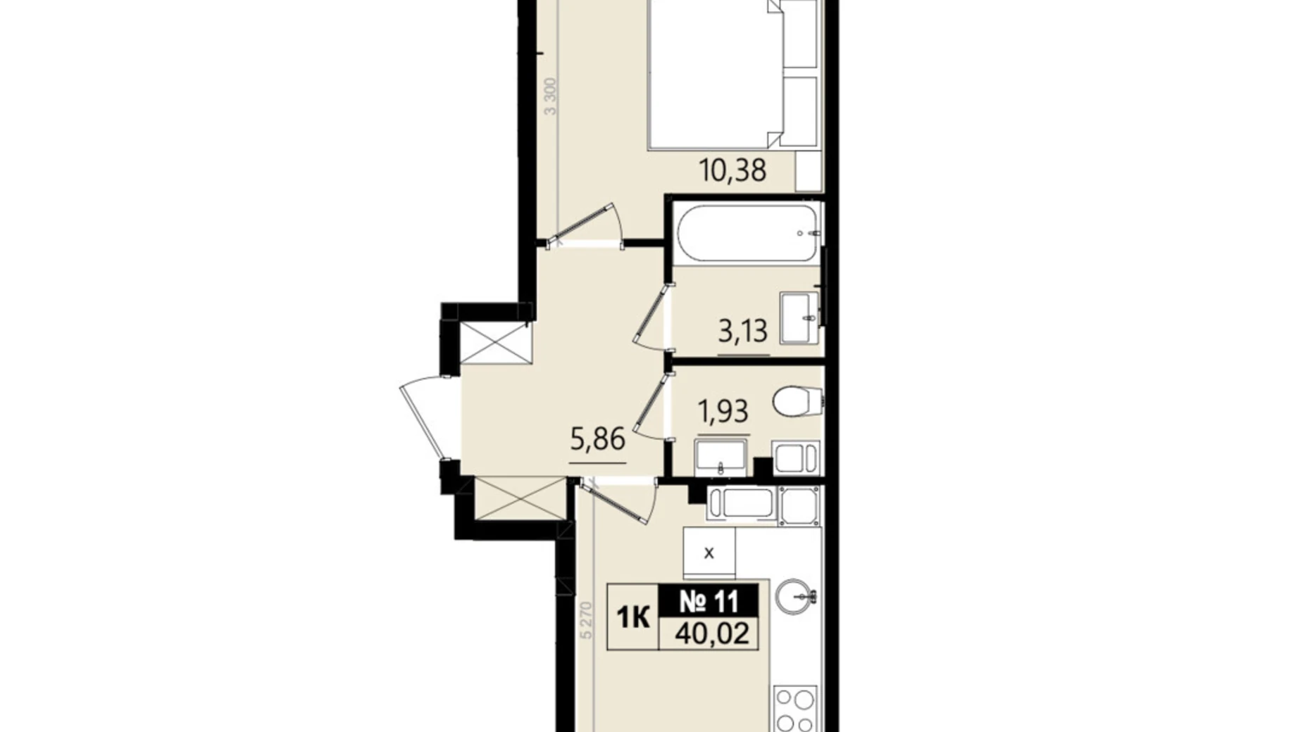 Продается 1-комнатная квартира 40.02 кв. м в Солонке, ул. Стрыйская, 1М - фото 2