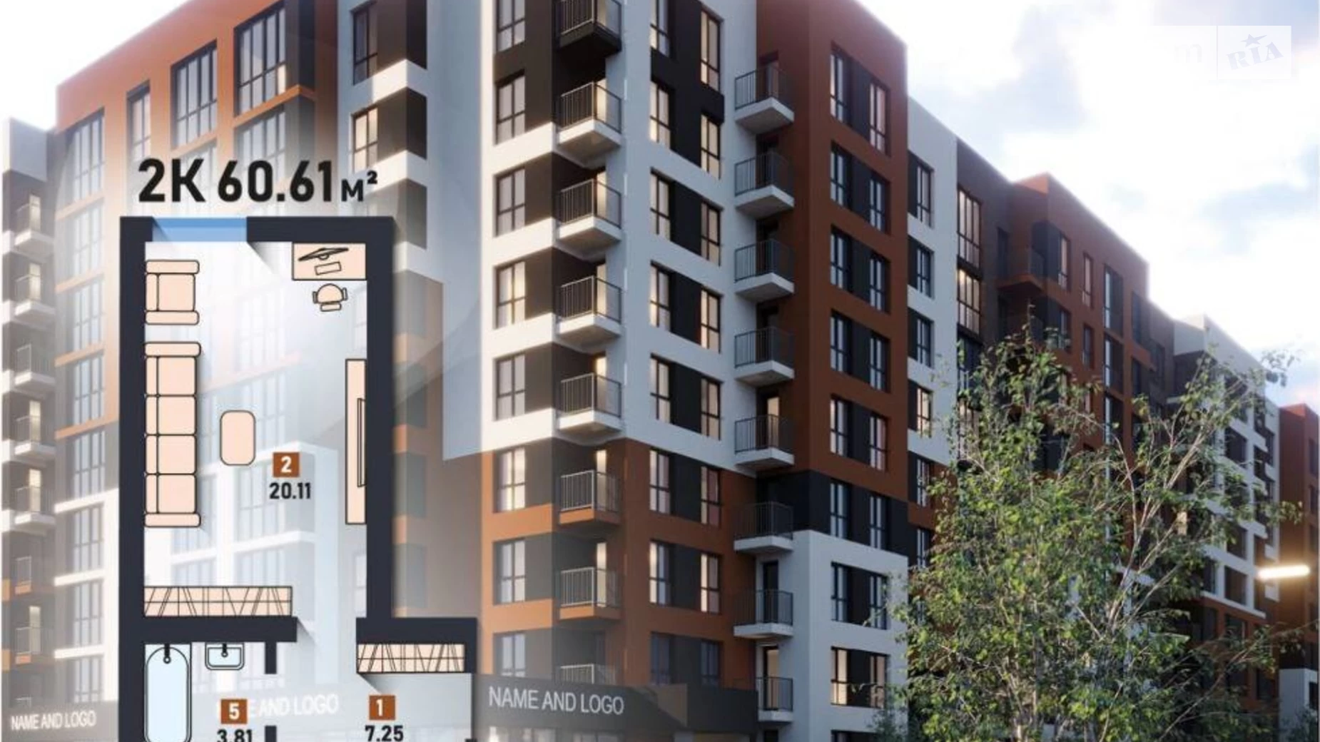 Продается 2-комнатная квартира 61 кв. м в Липинах, ул. Владимира Князя, 22А - фото 2