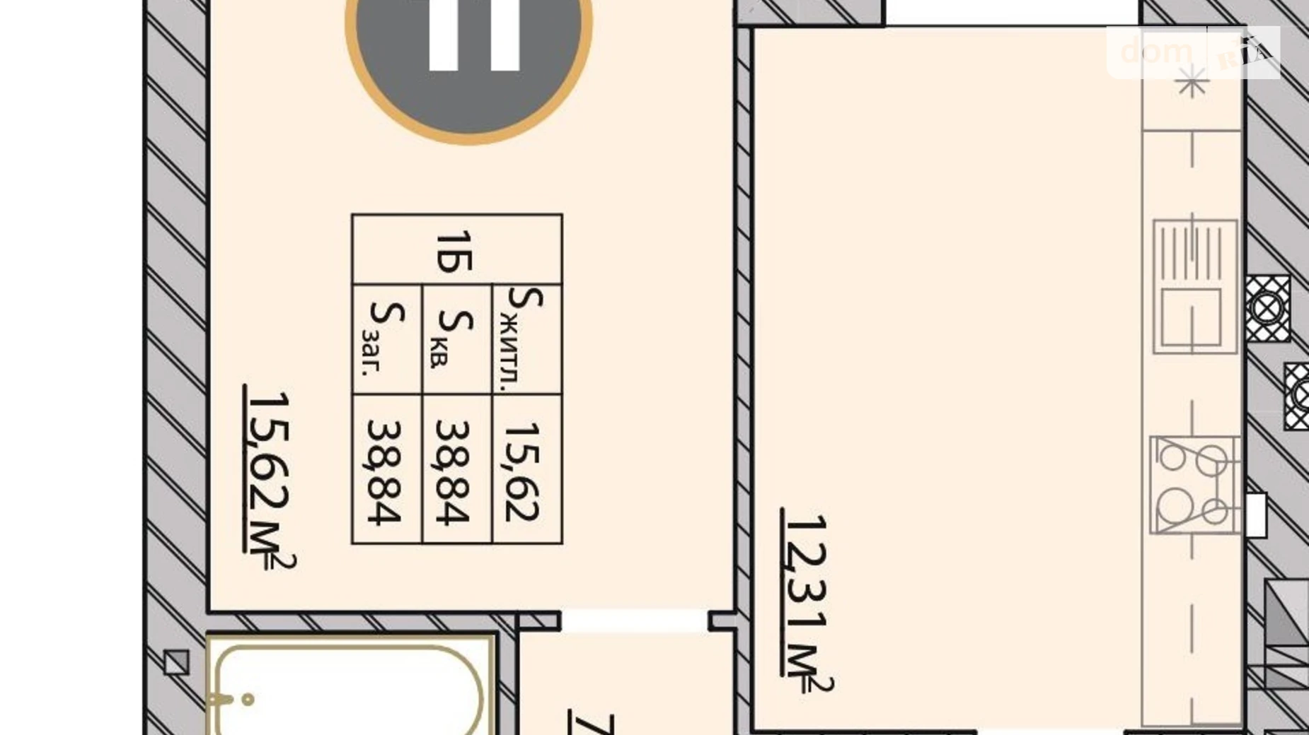 Продается 1-комнатная квартира 38.85 кв. м в Ирпене, ул. Соборная(ІІІ Интернационала), 2К/35 - фото 3