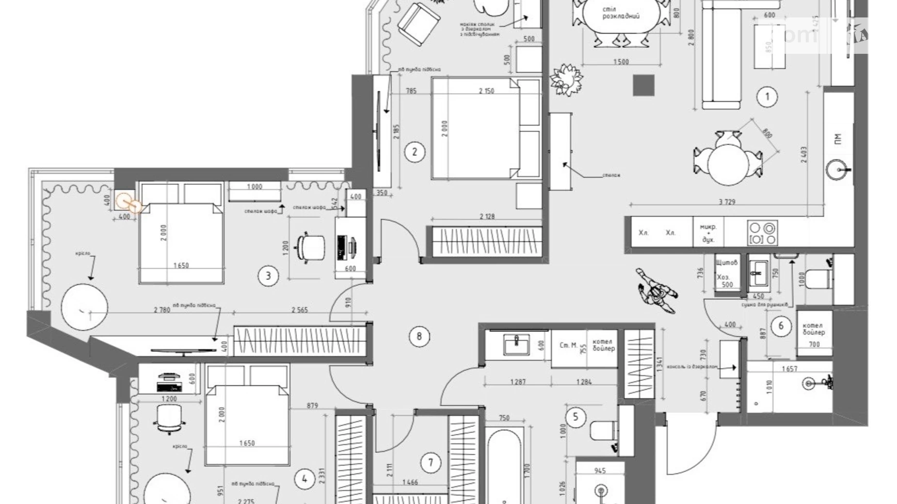 Продается 1-комнатная квартира 119.2 кв. м в Днепре, просп. Науки(Гагарина), 112Б - фото 2